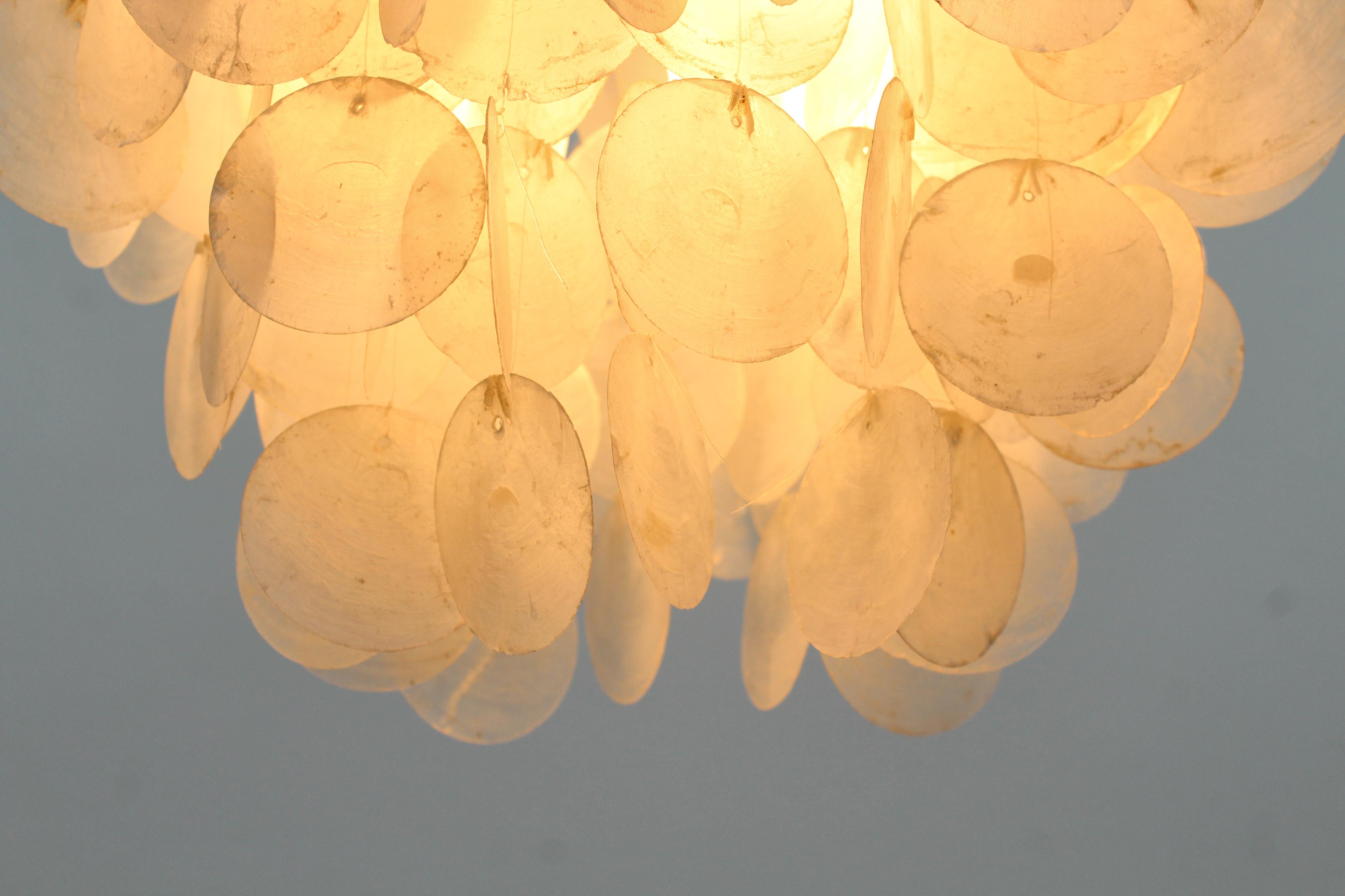 Mid-Century Shell Suspension Lamp by V. Panton for J. Luber AG 1960s For Sale 5