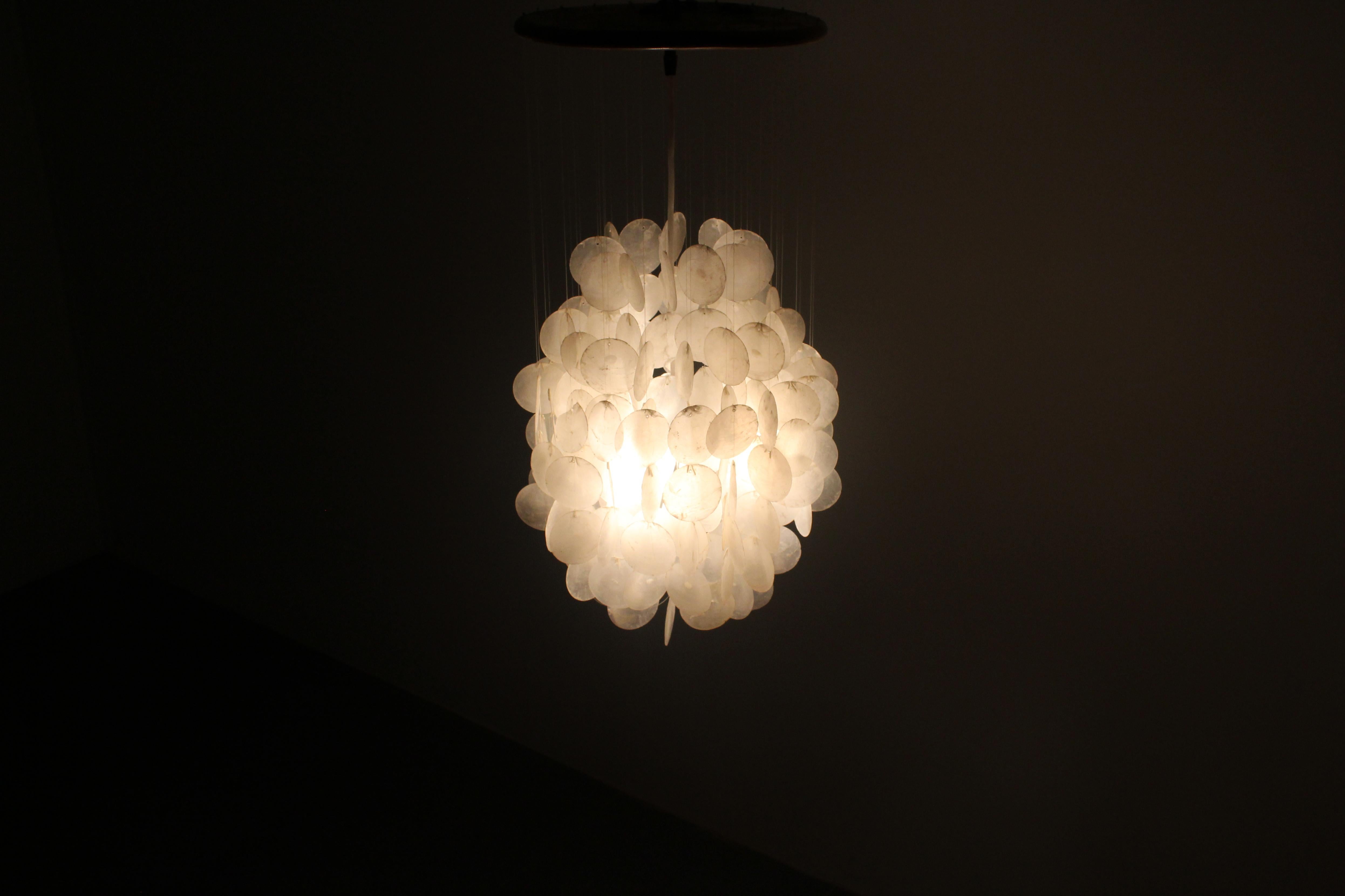 Mid-Century Shell Suspension Lamp by V. Panton for J. Luber AG 1960s For Sale 7
