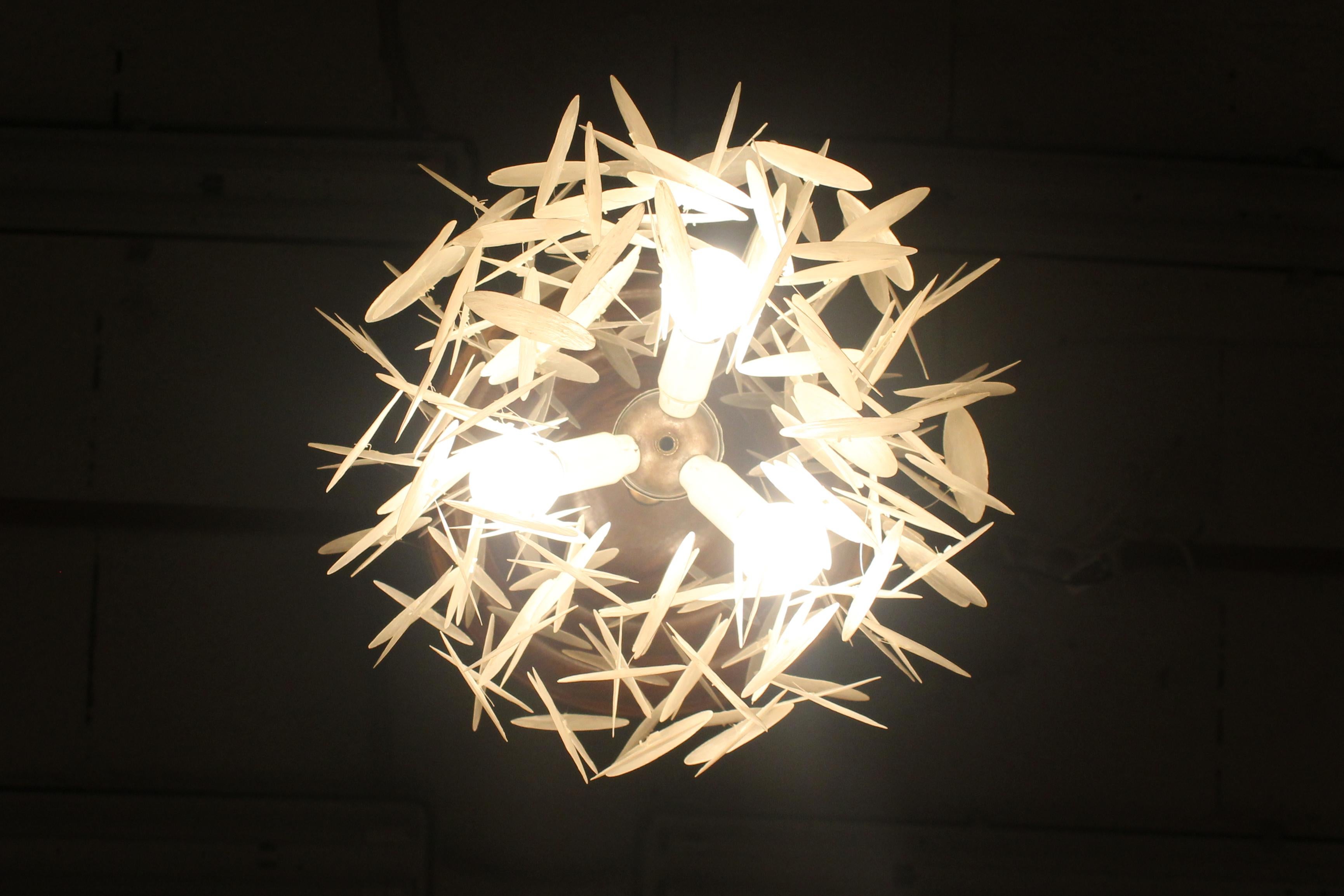 Mid-Century Shell Suspension Lamp by V. Panton for J. Luber AG 1960s For Sale 9
