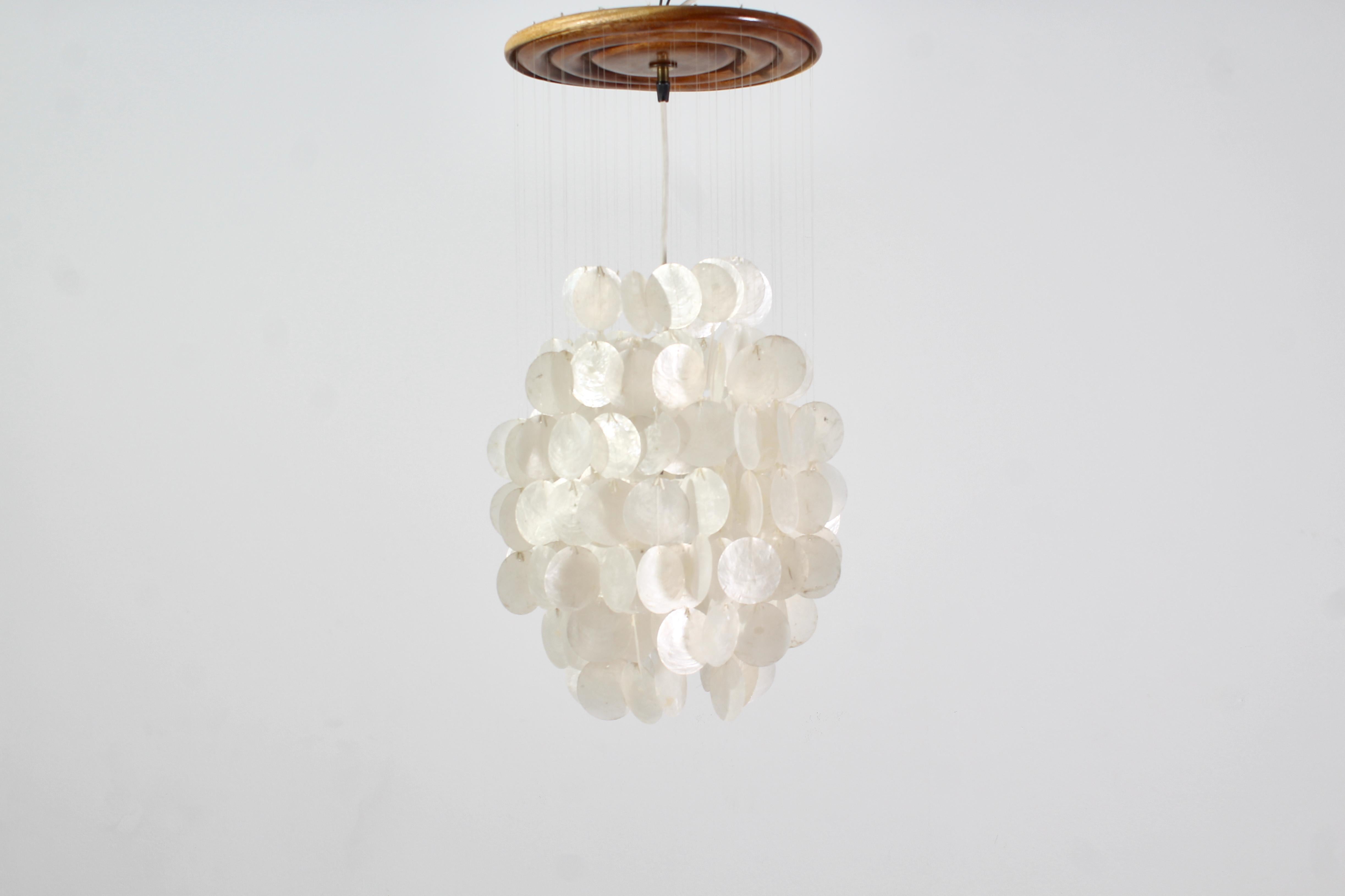 Mid-20th Century Mid-Century Shell Suspension Lamp by V. Panton for J. Luber AG 1960s For Sale