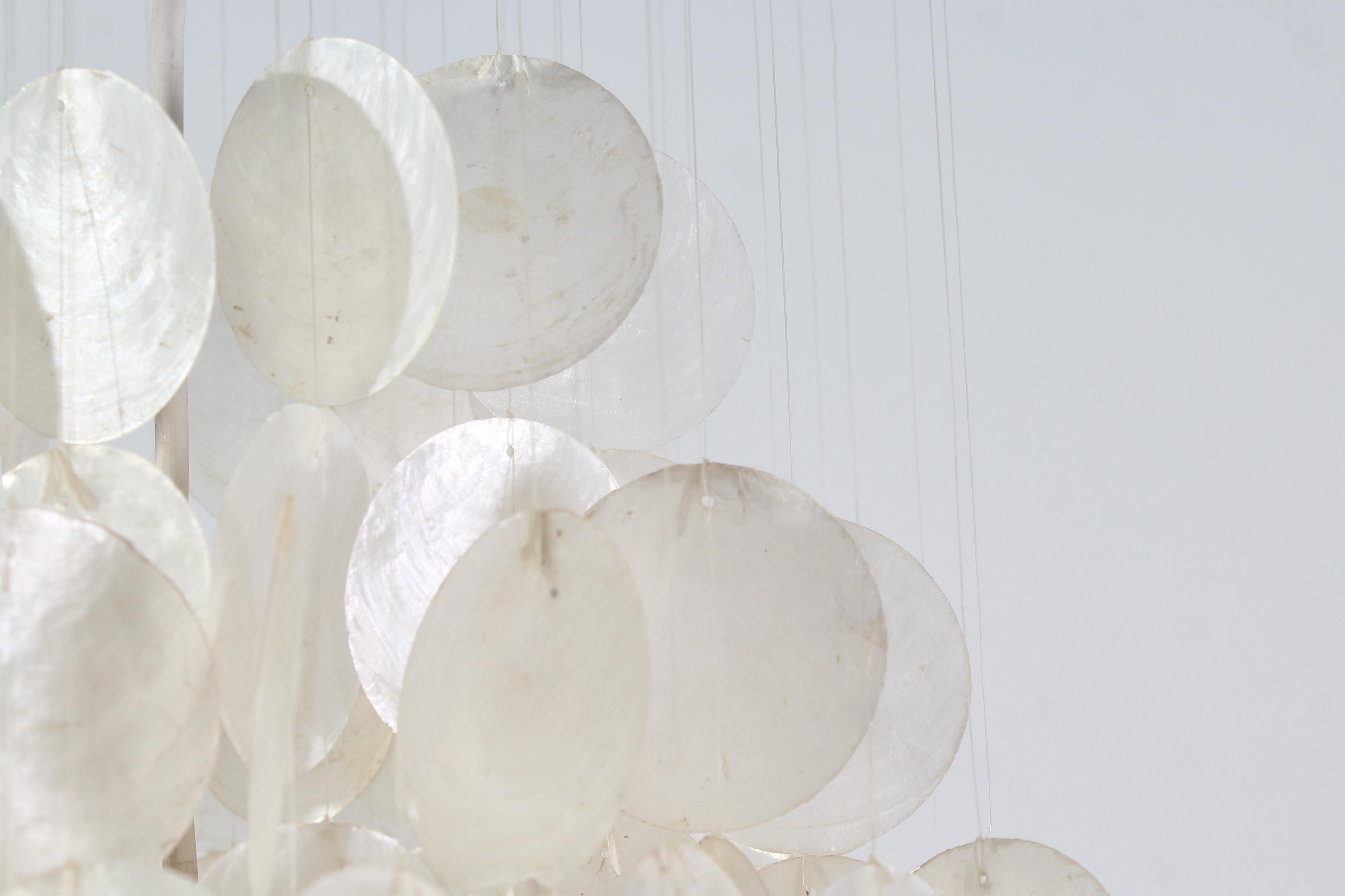 Metal Mid-Century Shell Suspension Lamp by V. Panton for J. Luber AG 1960s For Sale