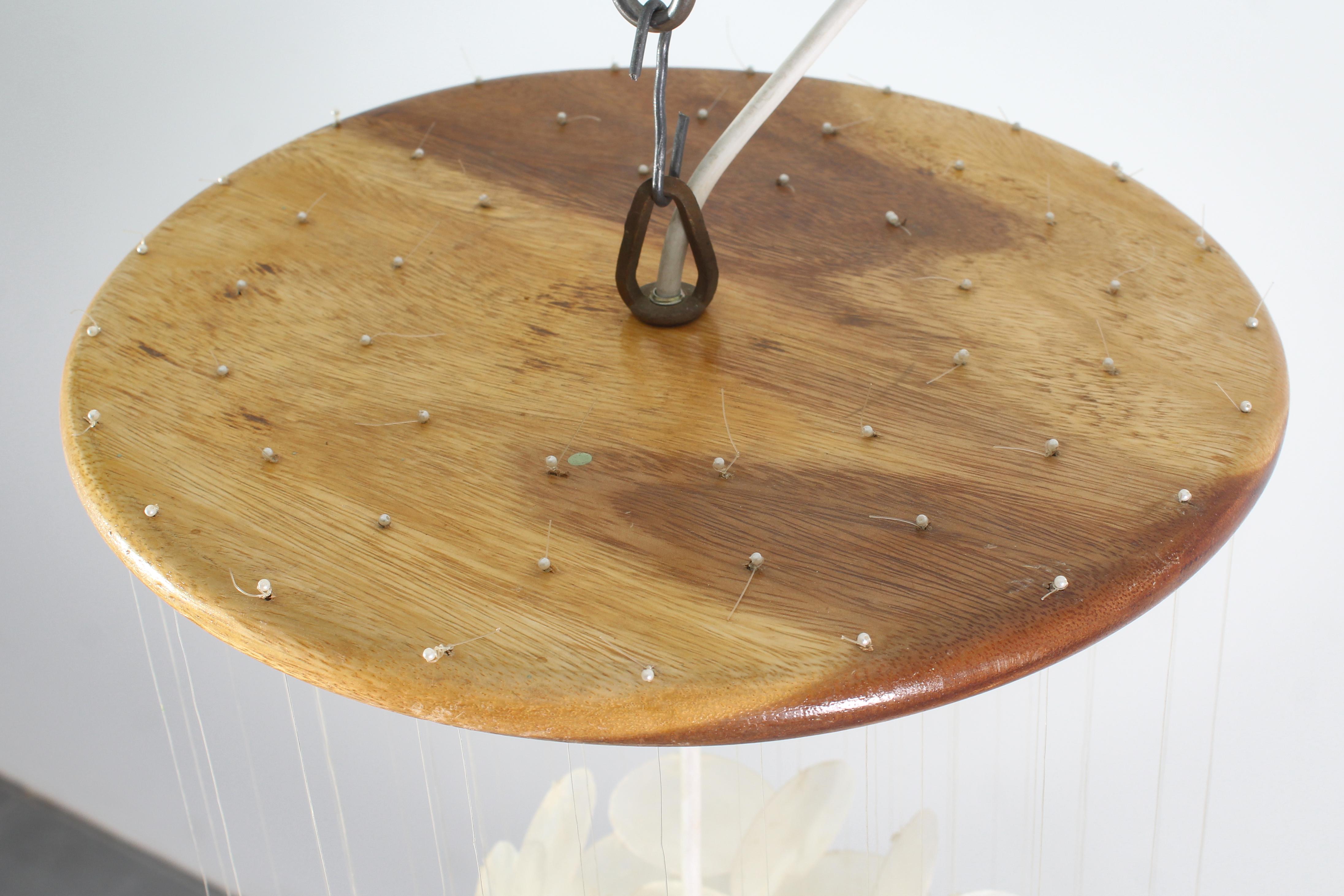 Mid-Century Shell Suspension Lamp by V. Panton for J. Luber AG 1960s For Sale 1