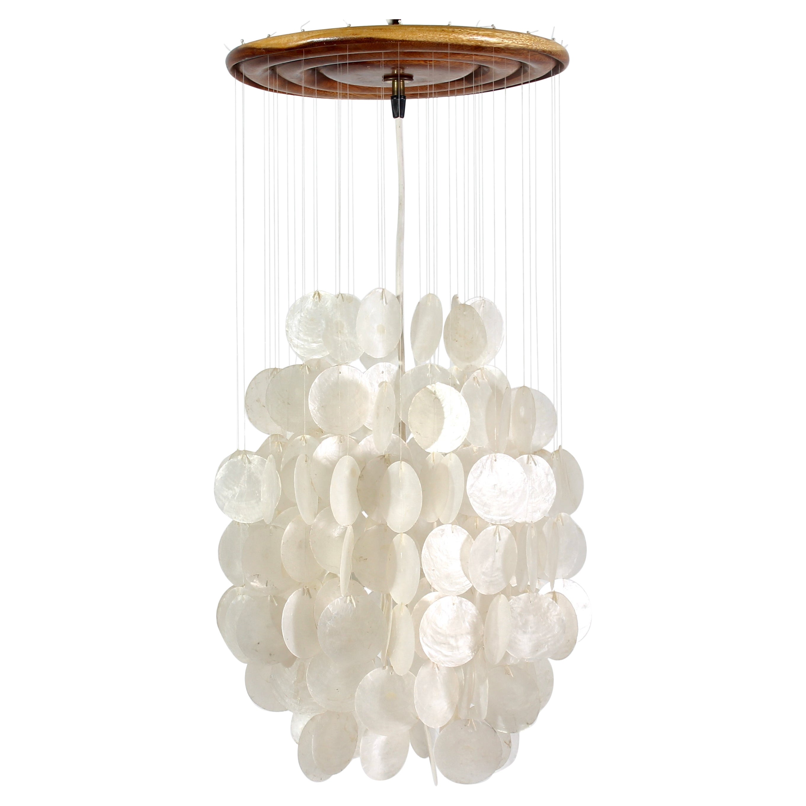 Mid-Century Shell Suspension Lamp by V. Panton for J. Luber AG 1960s For Sale