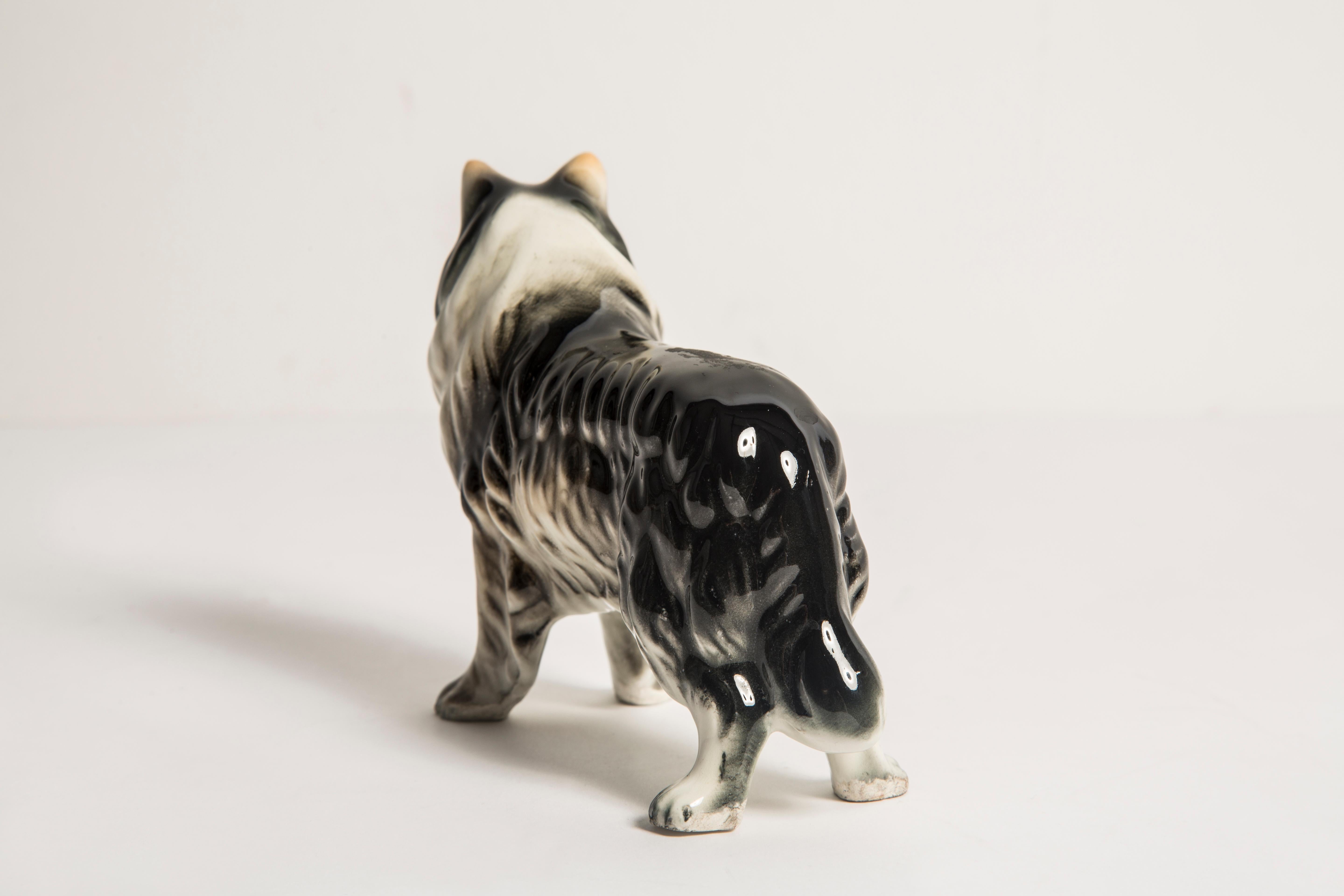 Midcentury Sheltie Shetland Sheepdog Ceramic Dog Sculpture, Europe, 1960s In Excellent Condition For Sale In 05-080 Hornowek, PL