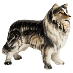 Midcentury Sheltie Shetland Sheepdog Ceramic Dog Sculpture, Europe, 1960s