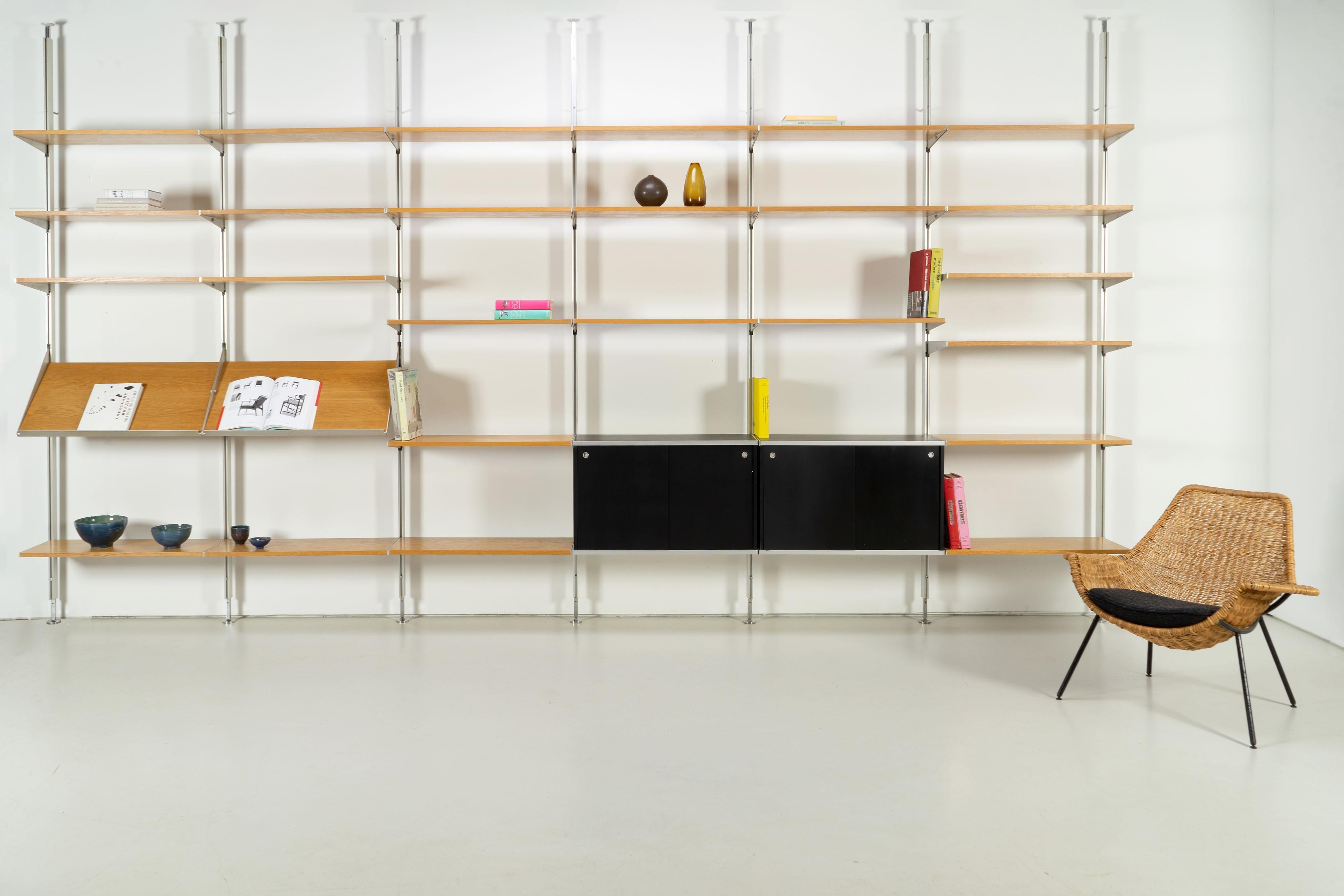 American Mid Century Shelving System by George Nelson CSS for Herman Miller, 1960s, Oak