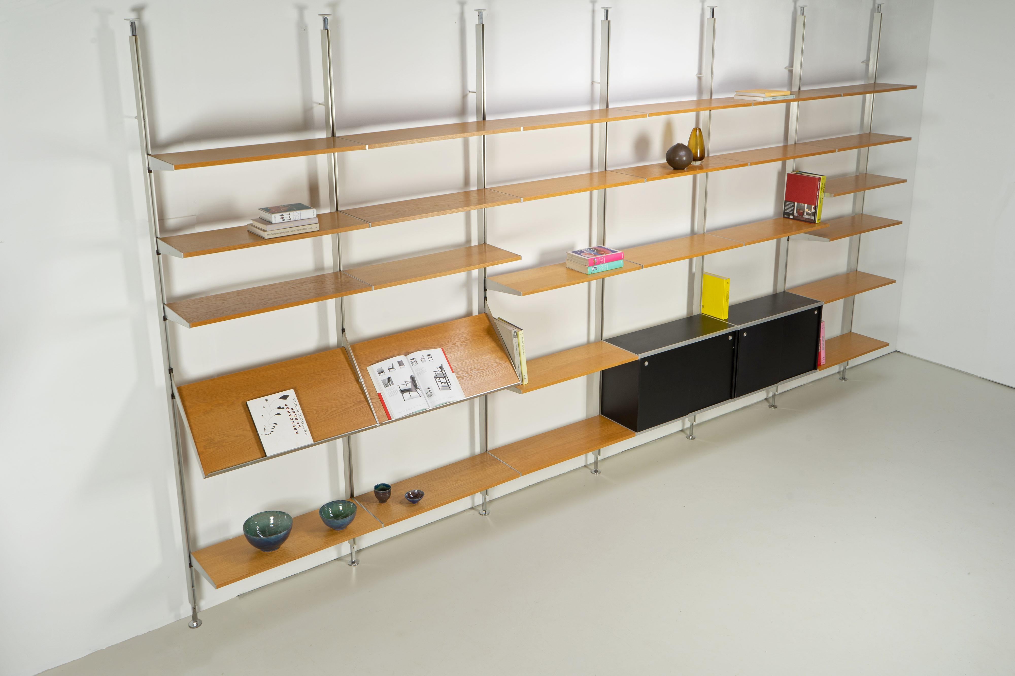 Mid-Century Modern Mid Century Shelving System by George Nelson CSS for Herman Miller, 1960s, Oak For Sale
