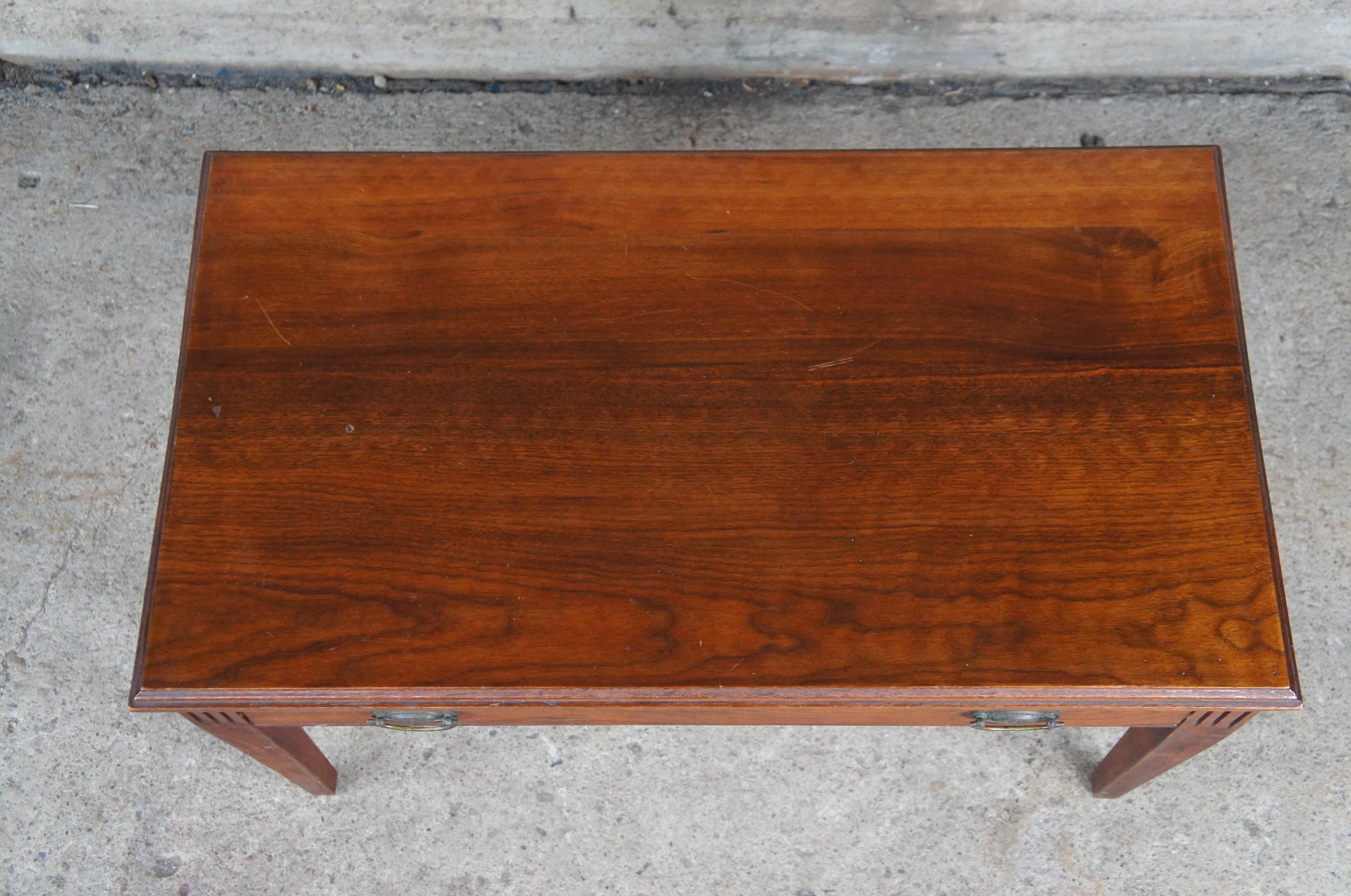 20th Century Midcentury Sheraton Revival Walnut Piano Foyer Bench Seat Coffee Table Drawer