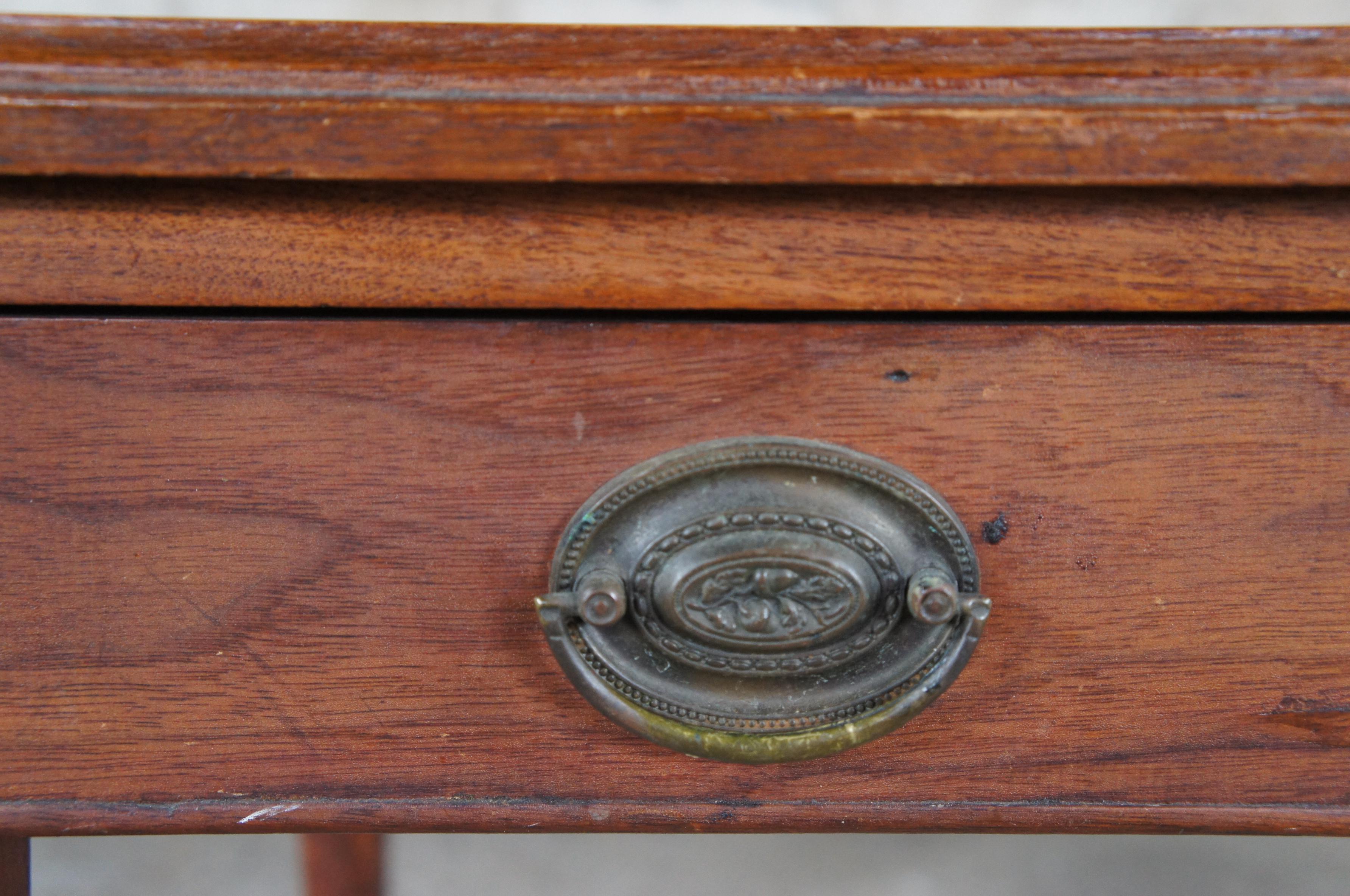 Midcentury Sheraton Revival Walnut Piano Foyer Bench Seat Coffee Table Drawer 1
