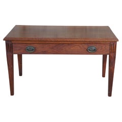 Vintage Midcentury Sheraton Revival Walnut Piano Foyer Bench Seat Coffee Table Drawer