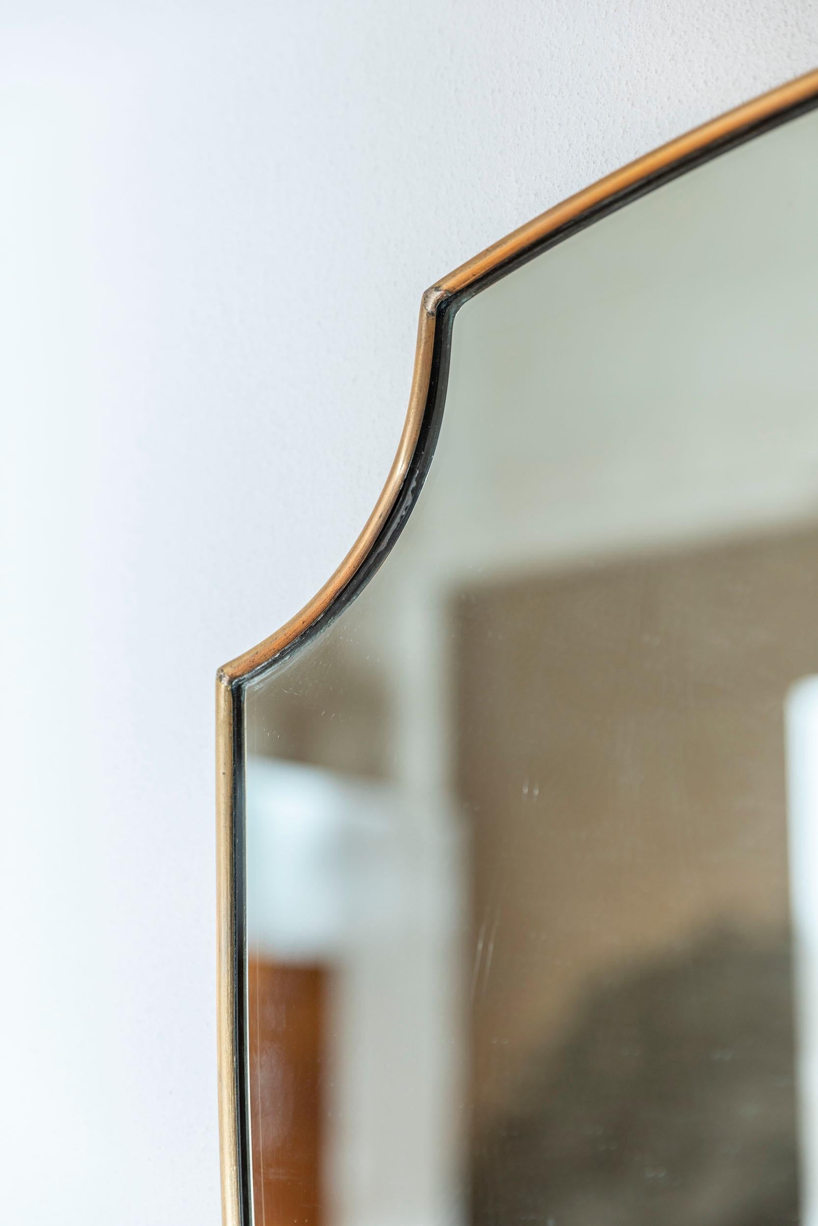 Italian Mid-Century Shield Mirror