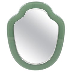 Mid-Century Shield Wall Mirror Glass Fontana Arte Style, Italy, 1960s