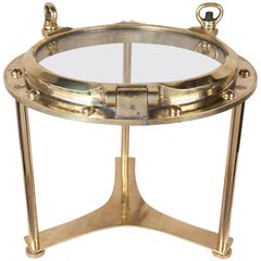 Used Ship's Brass Porthole Coffee or Side Table by Deborah Lockhart Phillips