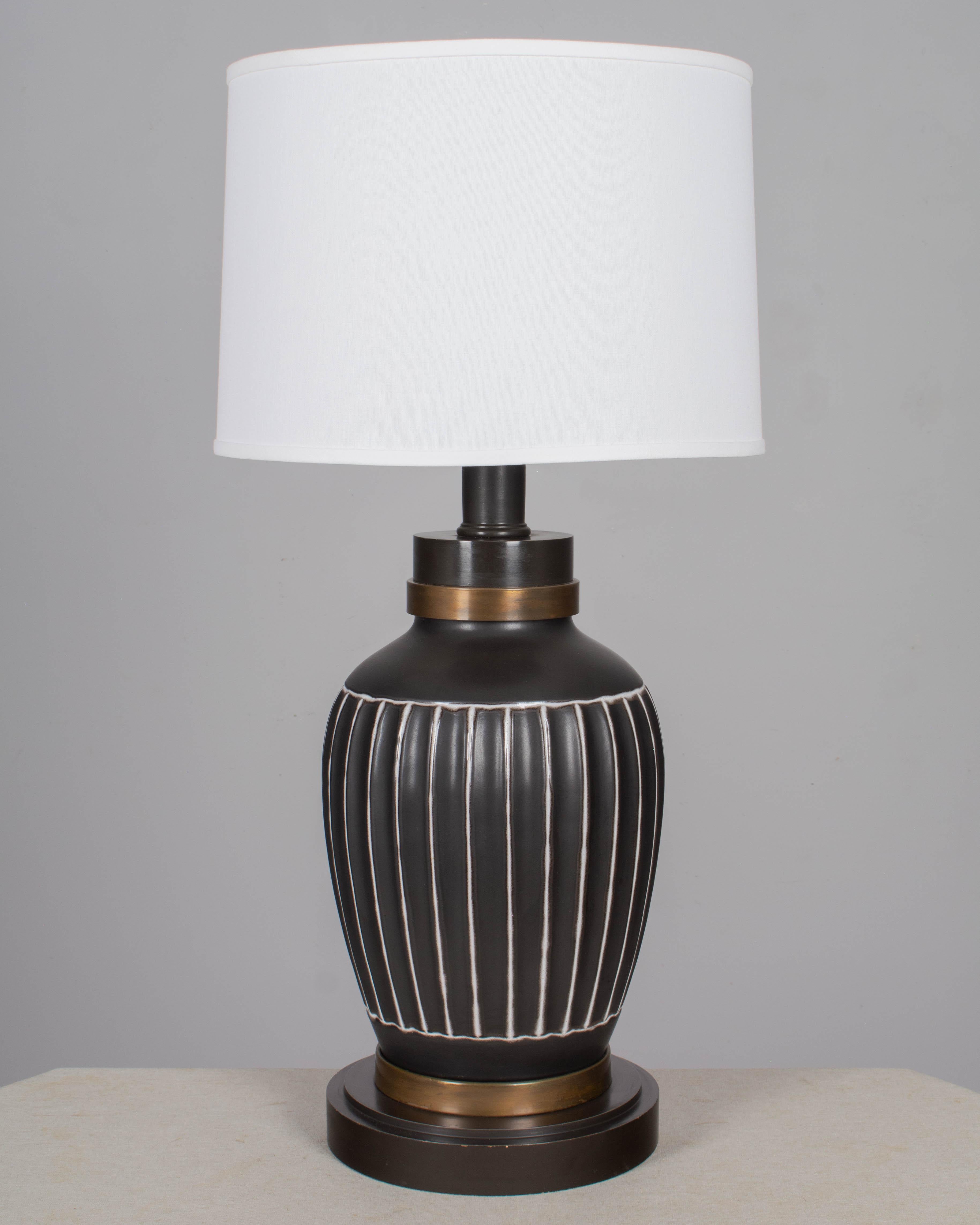 Mid-Century Modern Mid Century Søholm Danish Pottery Lamp For Sale