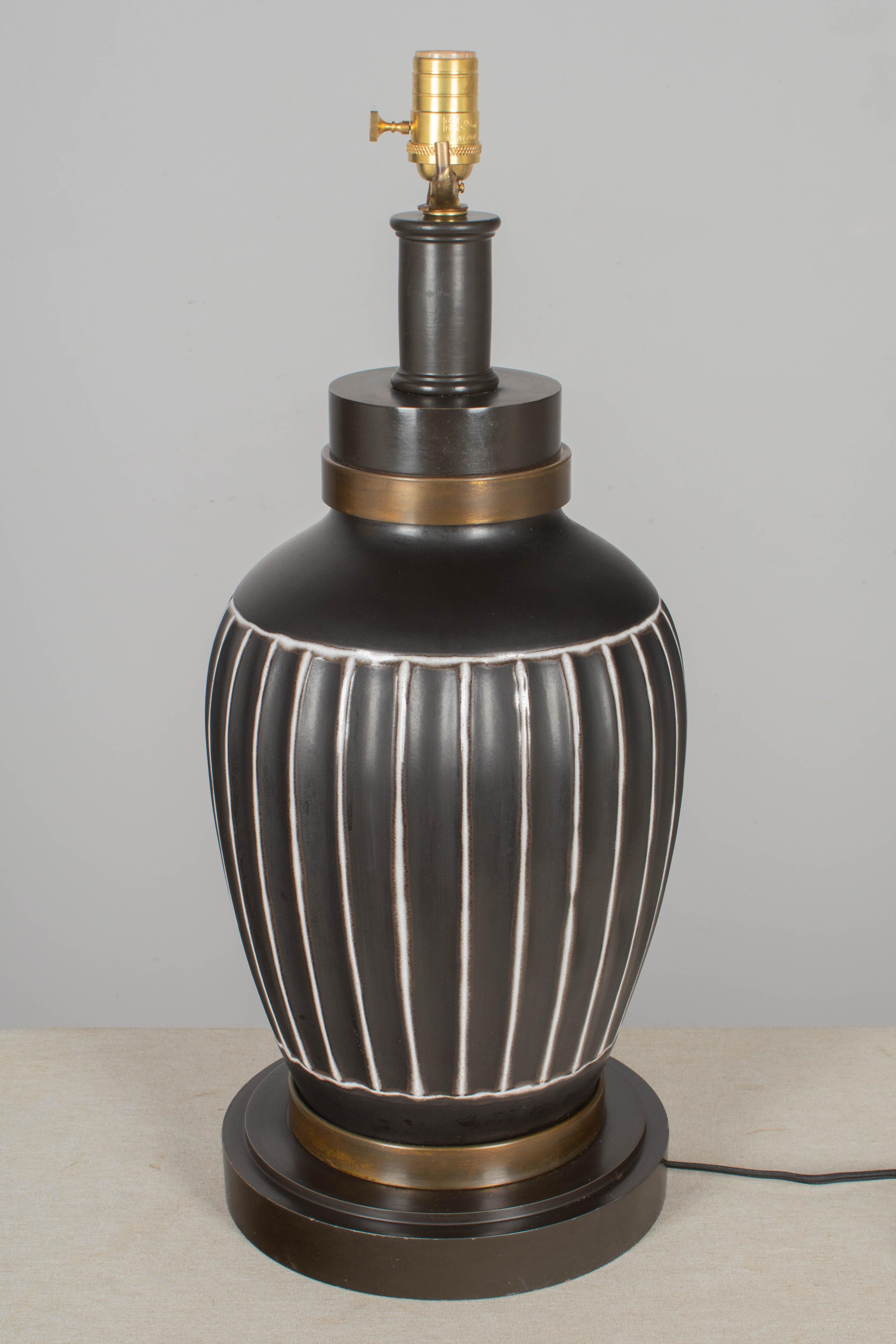 20th Century Mid Century Søholm Danish Pottery Lamp For Sale