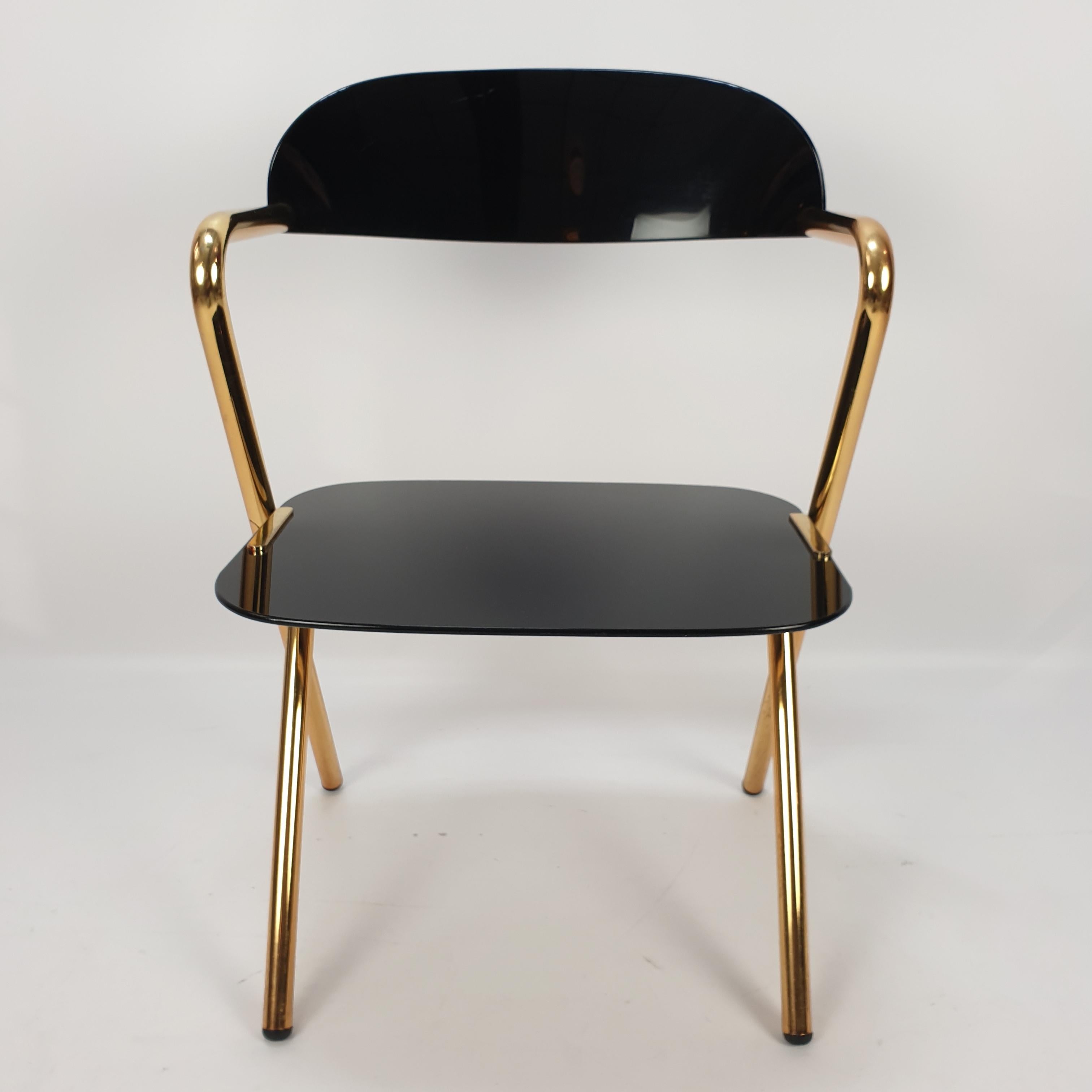 Metal Mid Century Side Chair by Ico Parisi, Italy 1980's For Sale
