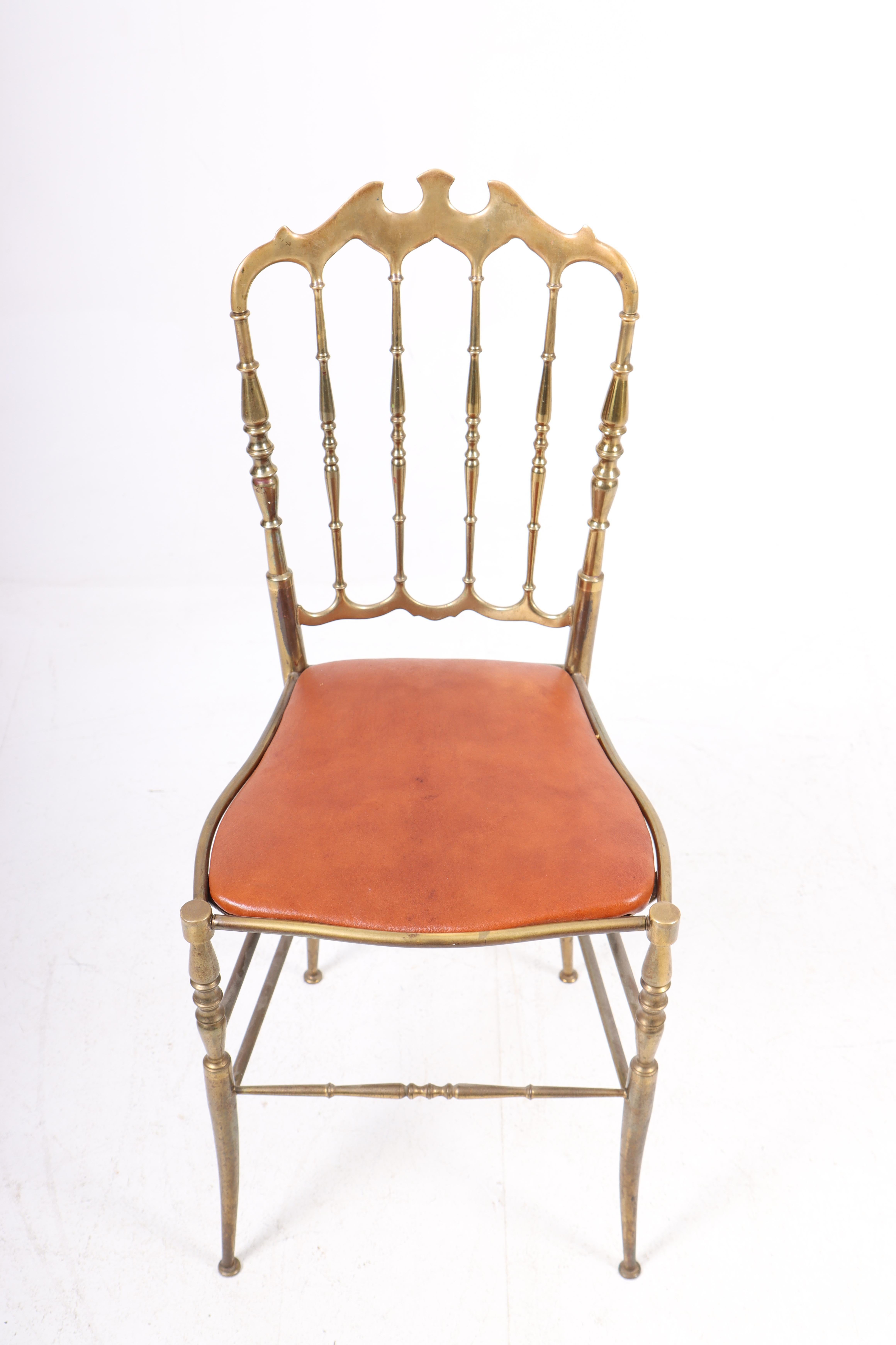 Mid-Century Modern Mid-Century Side Chair in Brass, Made in Italy, 1950s For Sale