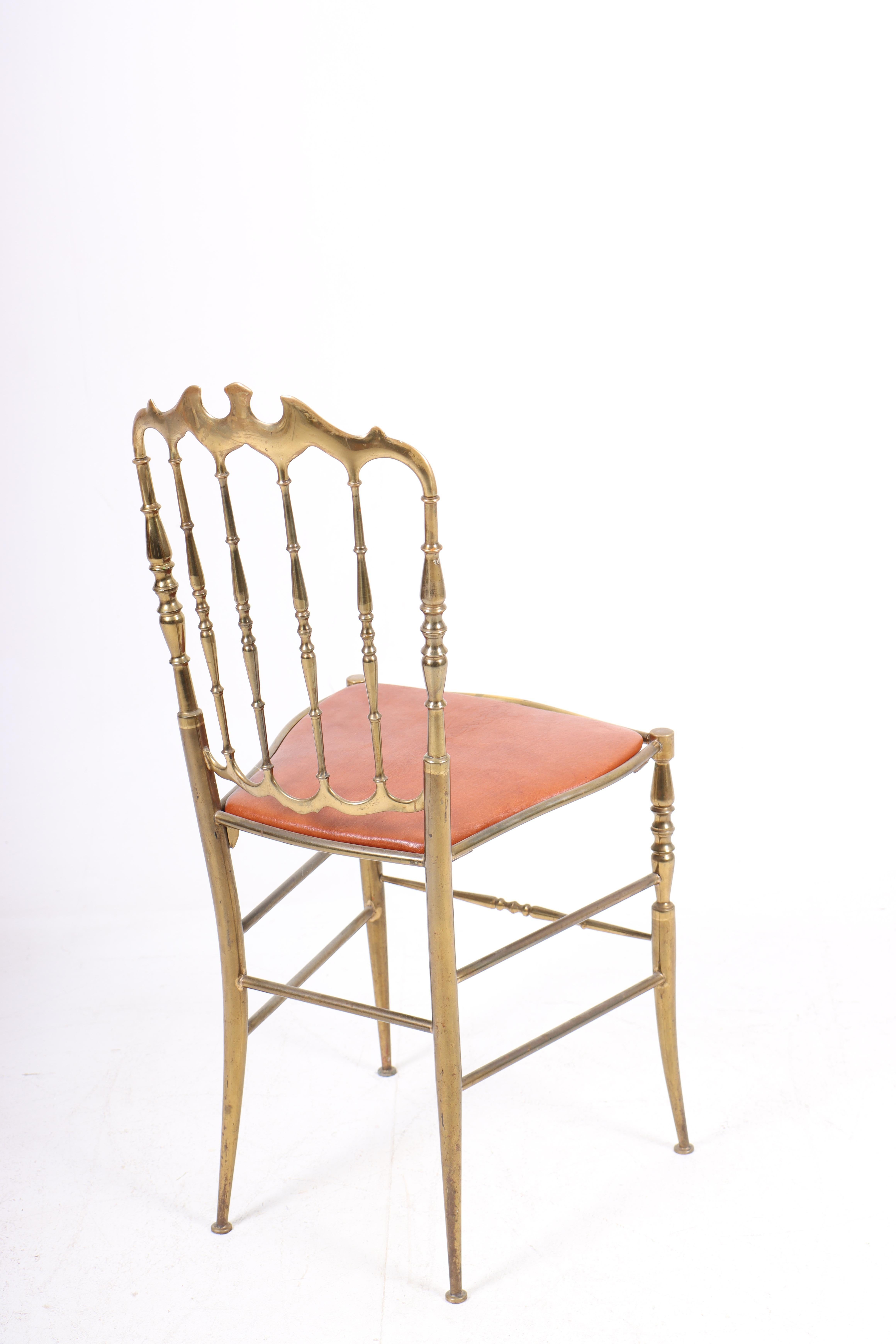 Mid-Century Side Chair in Brass, Made in Italy, 1950s In Good Condition For Sale In Lejre, DK