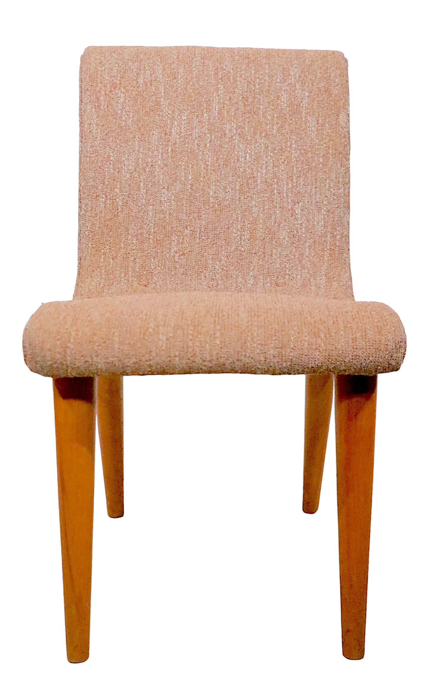 Upholstery Mid Century Side Dining Chair by Leslie Diamond for Conant Ball Modern Mates  For Sale
