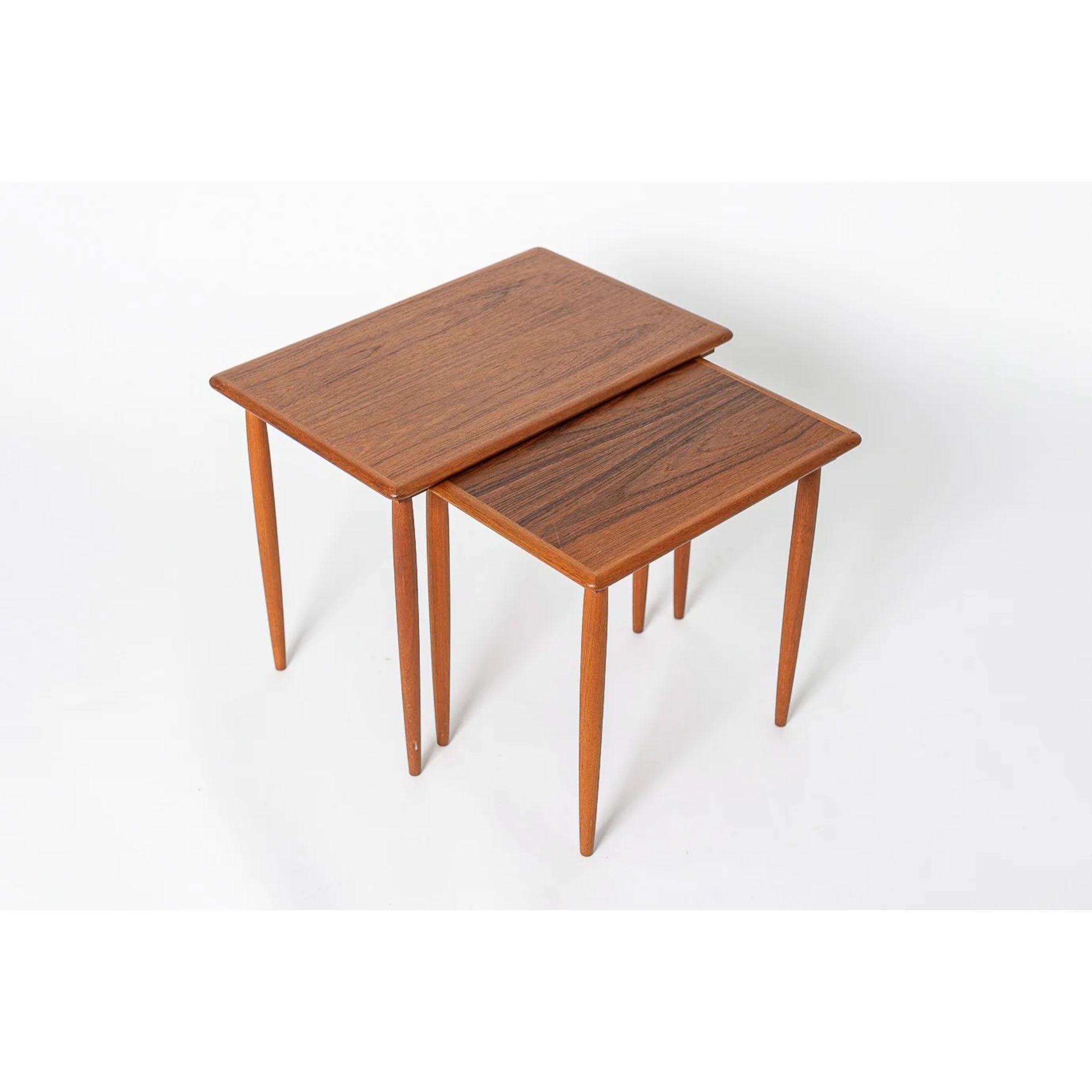 Unknown Mid Century Side Nesting Tables in Teak Wood, circa 1960