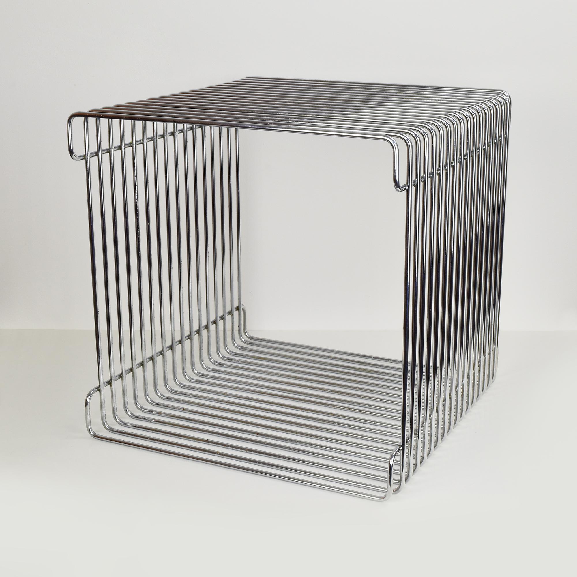 Mid-Century Modern Mid-Century Side Table by Verner Panton Pantonova Wire Cube for Fritz Hansen For Sale