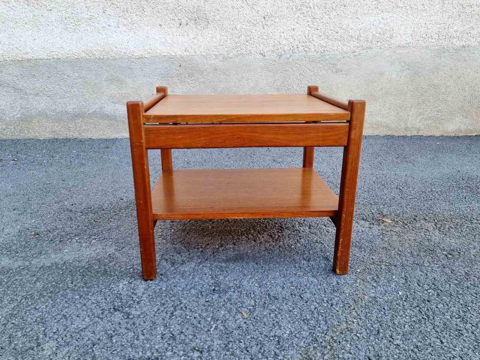 Wood Mid Century Side Table Designed by Ettore Sottsass for Poltronova, Italy, 60s For Sale