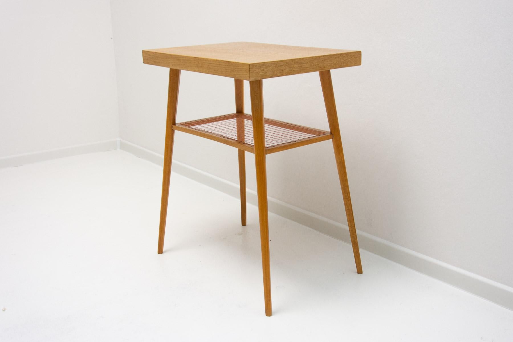 This mid century side table was made in the former Czechoslovakia in the 1970´s. It was produced by Drevopodnik Holešov company. It´s made of beech wood. In very good condition, fuly renovated.

Height 61 cm

Width: 60 cm

Depth: 40 cm.