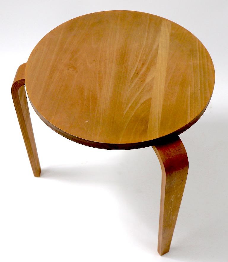 Birch Mid Century  Side Table in Bentwood Attributed to Thonet