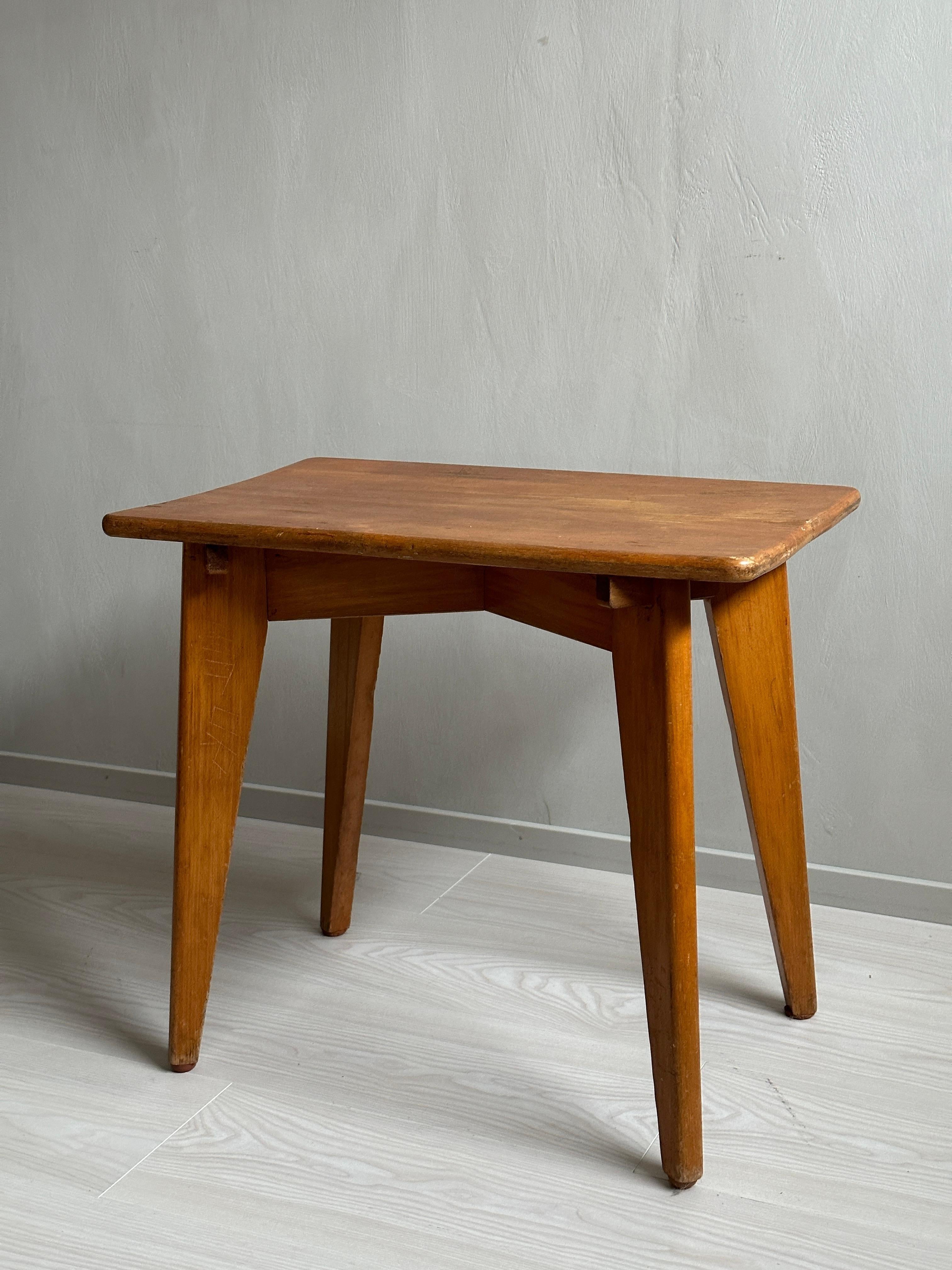 Midcentury Side Table in Style of Jean Prouvé, France, 1950s 2