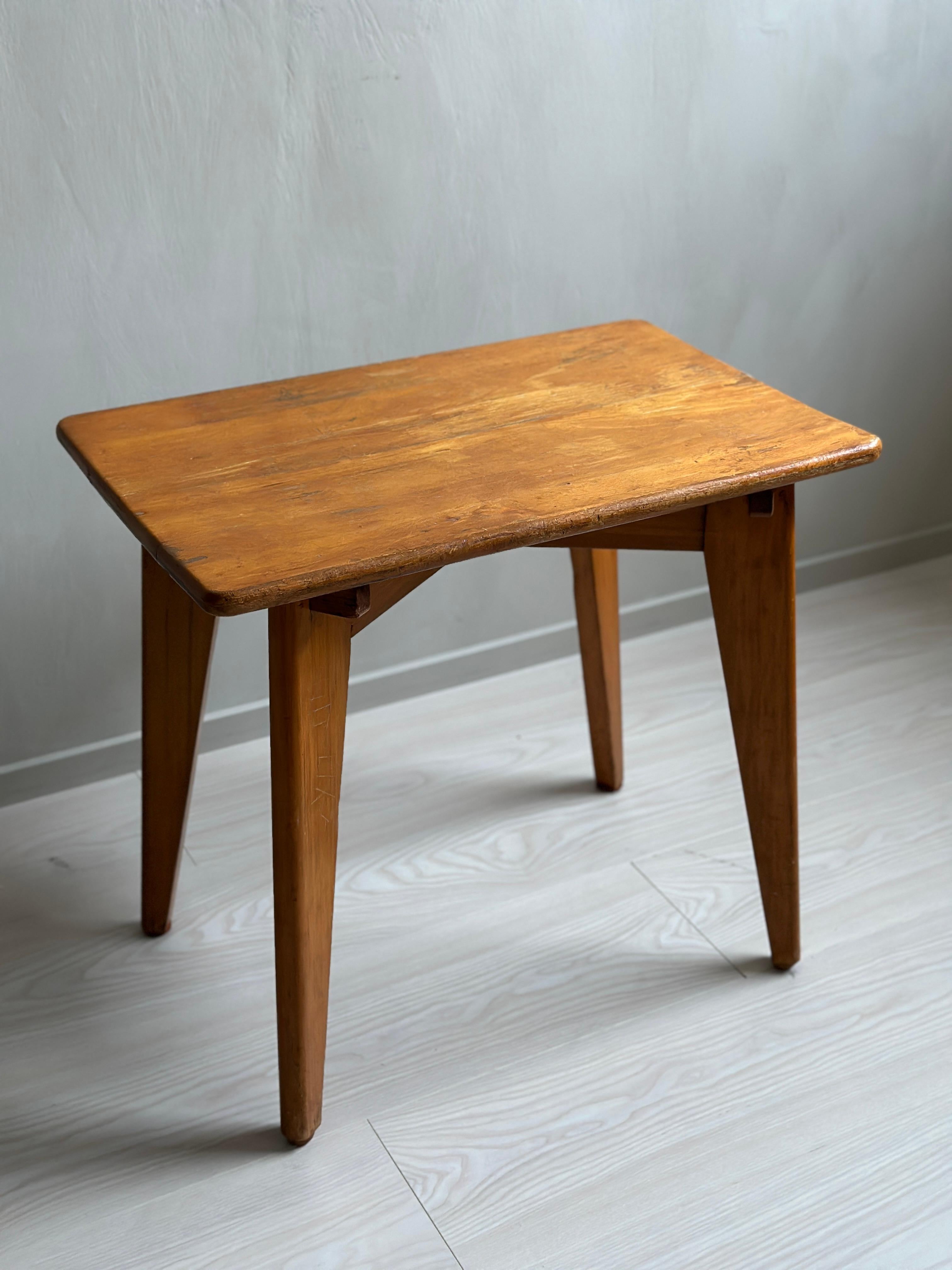 Midcentury Side Table in Style of Jean Prouvé, France, 1950s 3
