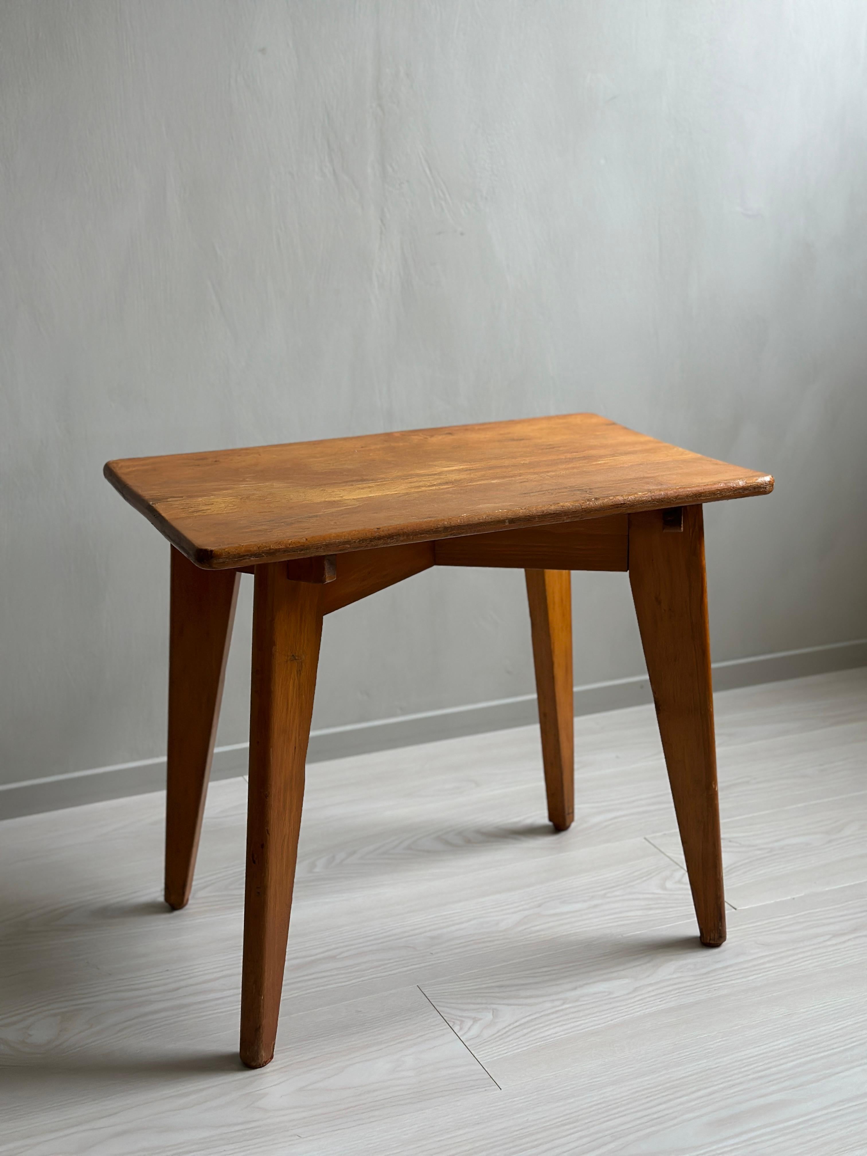 Mid-Century Modern Midcentury Side Table in Style of Jean Prouvé, France, 1950s