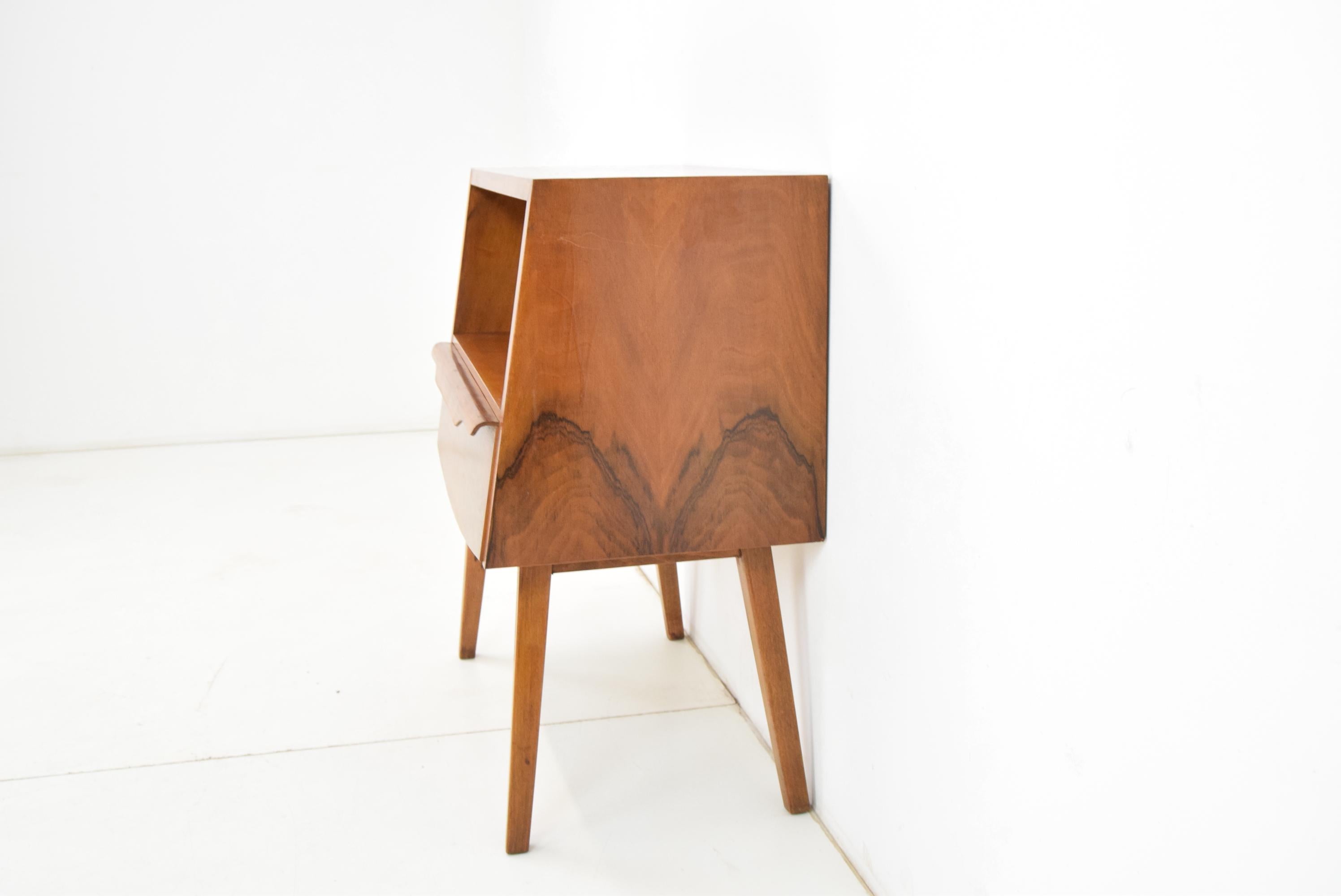 Mid-Century Side Table or Nightstand, 1950's In Fair Condition For Sale In Praha, CZ