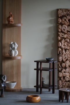 Midcentury Side Table / Pedestal in Solid Oak, Danish Modern, 1950s