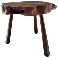 Midcentury Side Table Stool Minimal Rustic Primitive