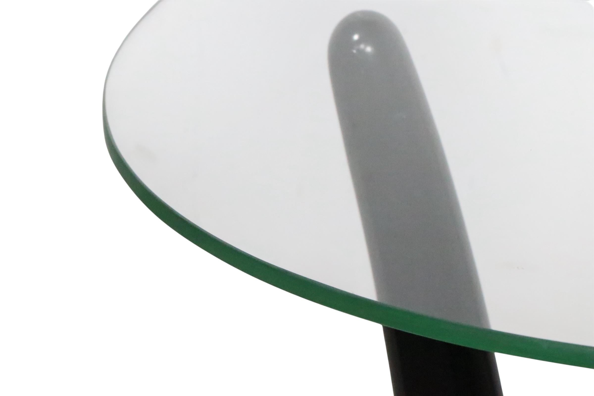 Mid Century Side Table with Glass Top and Organic Form Wood Base att to Pearsall im Angebot 8