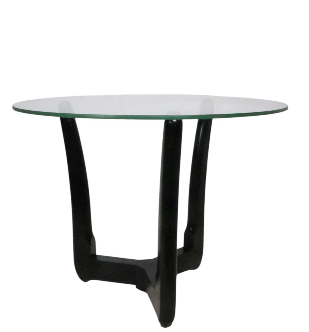 Mid Century Side Table with Glass Top and Organic Form Wood Base att to Pearsall im Angebot 9