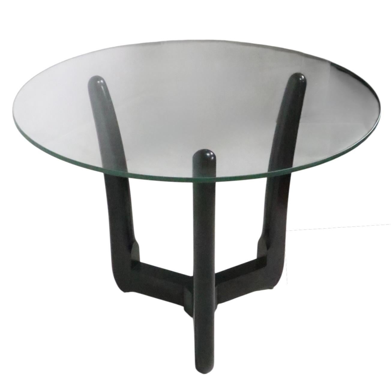 Mid Century Side Table with Glass Top and Organic Form Wood Base att to Pearsall im Angebot 3