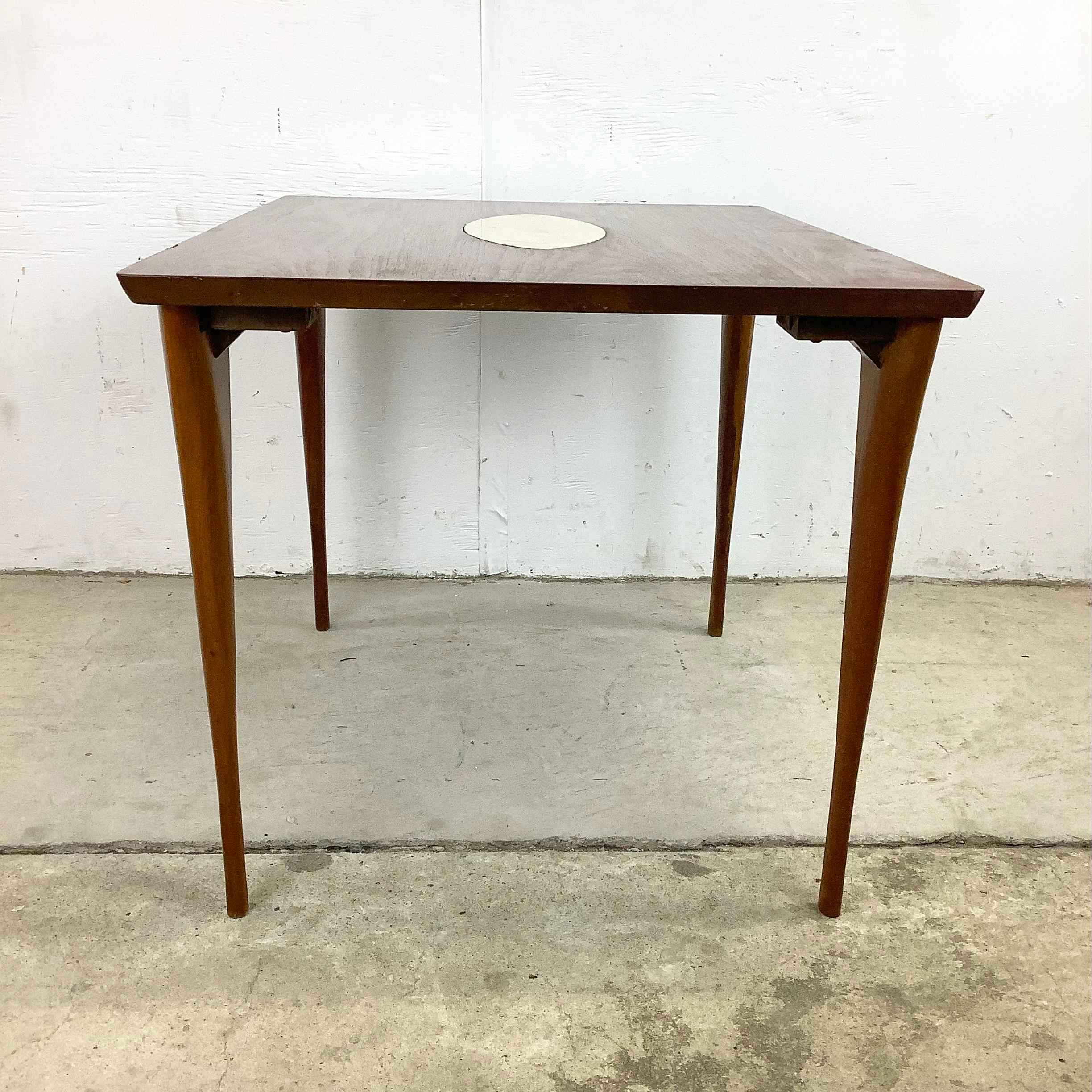 20th Century Midcentury Side Table with Italian Marble Inlay For Sale