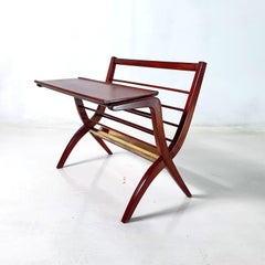 Mid Century Side Table with Magazine Holder Italy