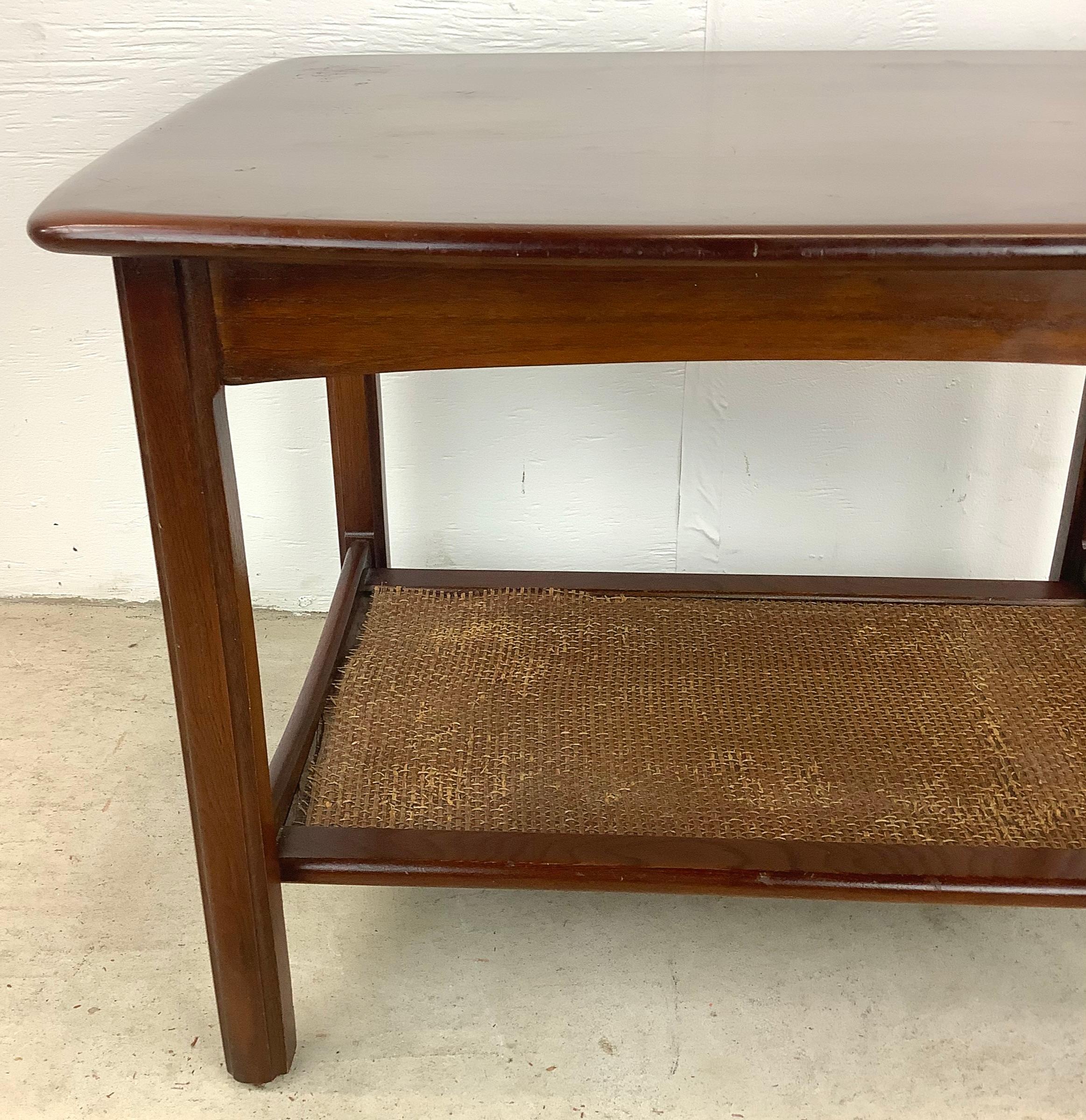 Mid-Century Modern Mid-Century Side Table With Shelf  For Sale