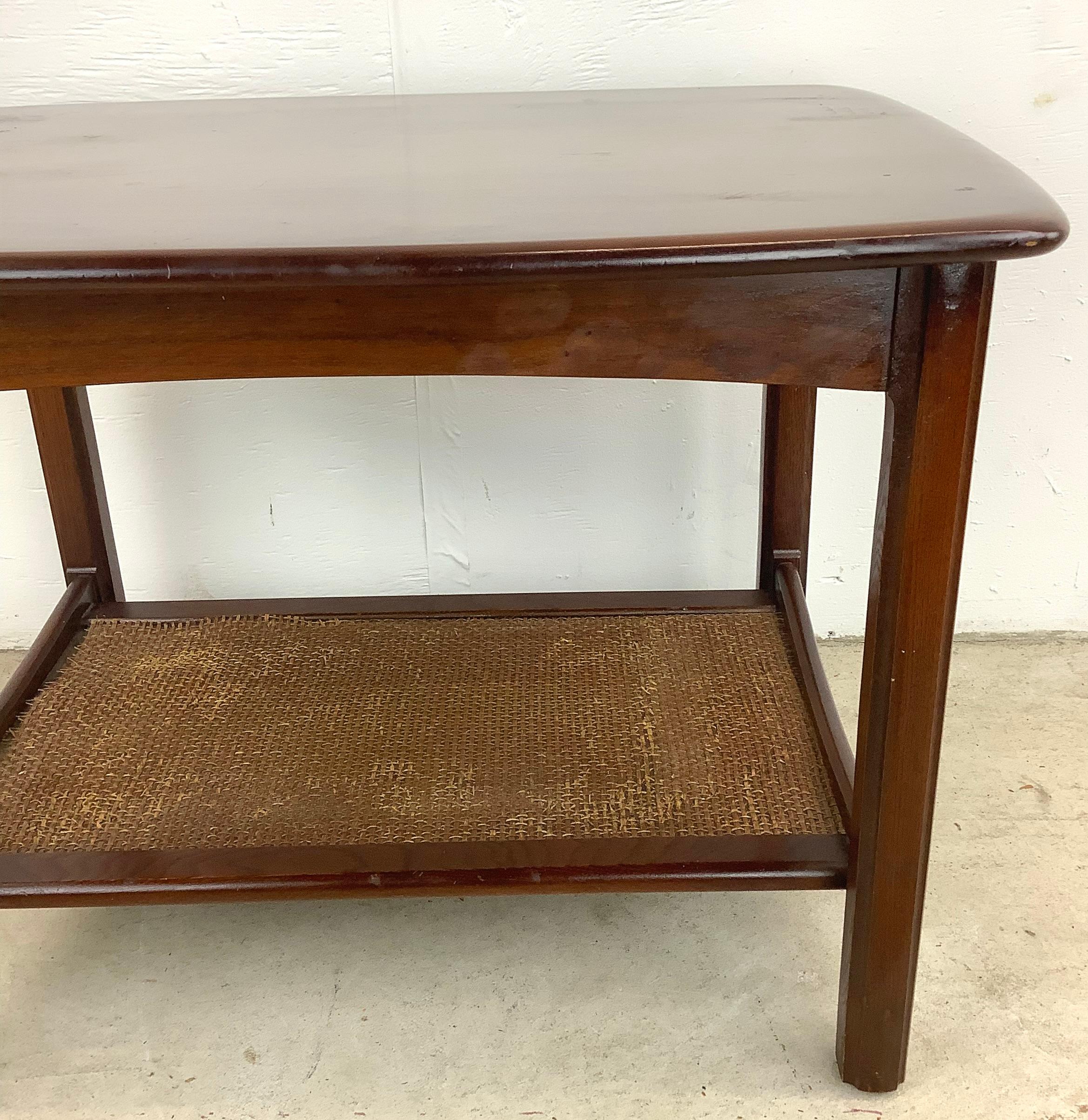 Unknown Mid-Century Side Table With Shelf  For Sale