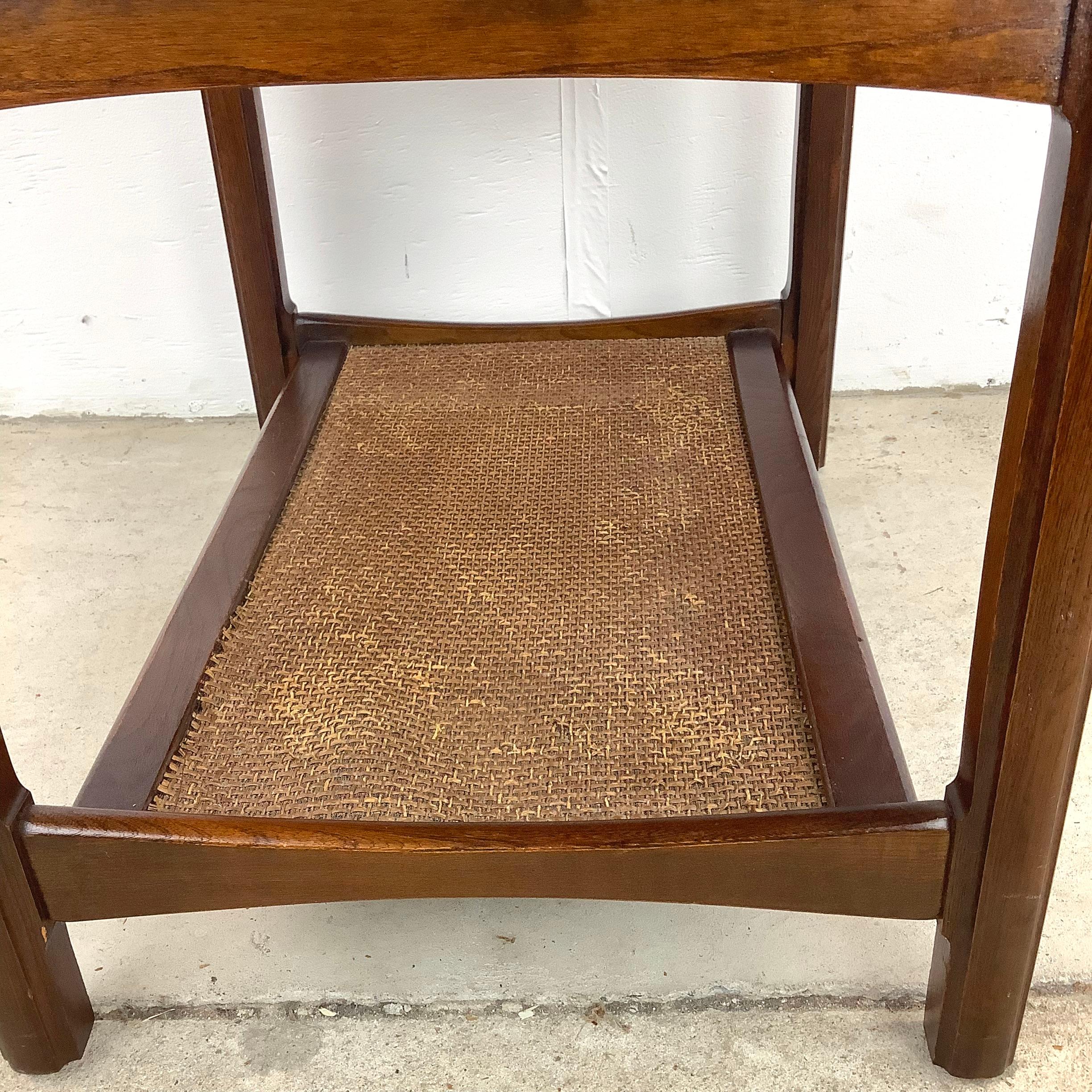 Wood Mid-Century Side Table With Shelf  For Sale