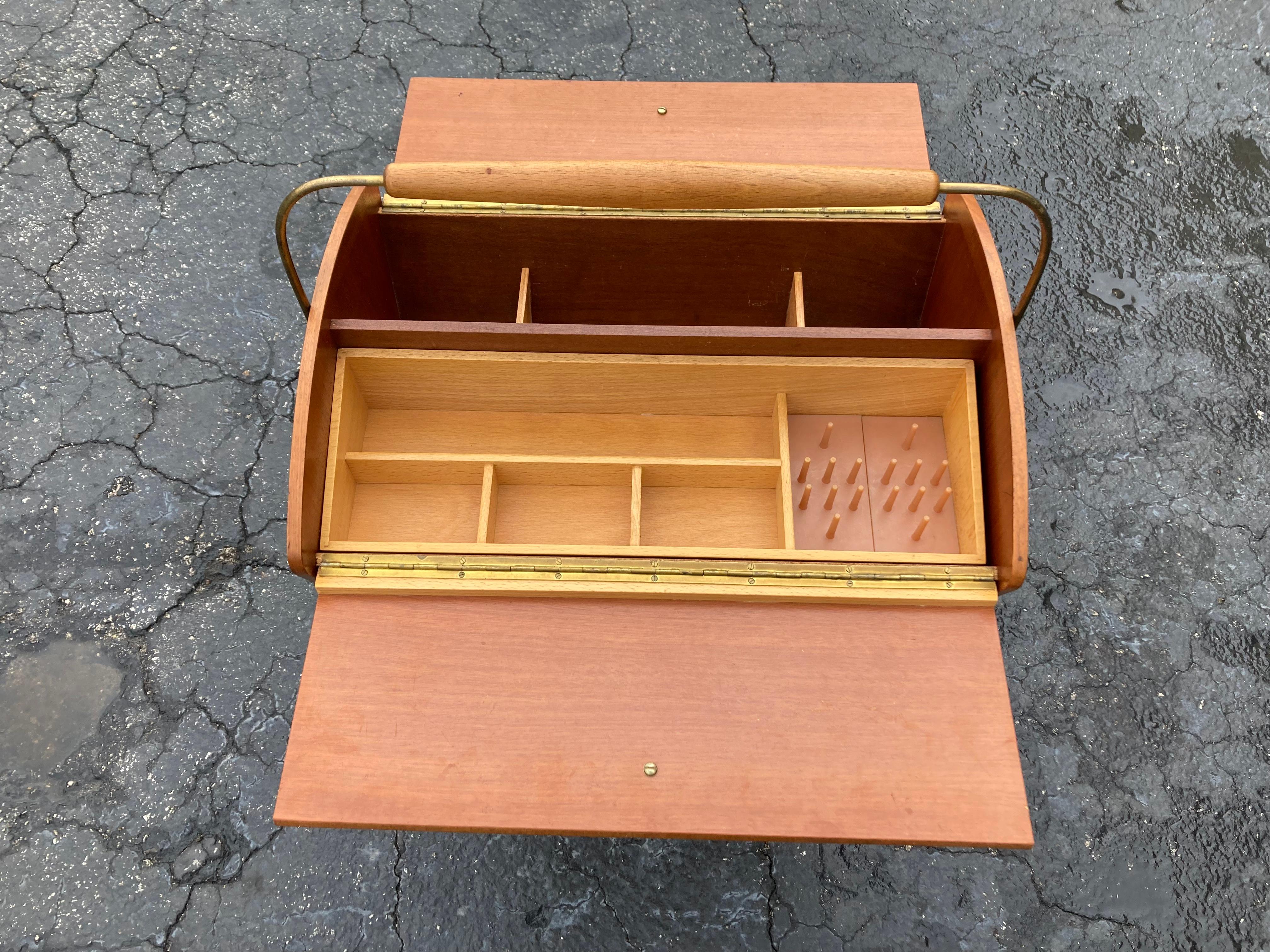 vintage sewing box with legs
