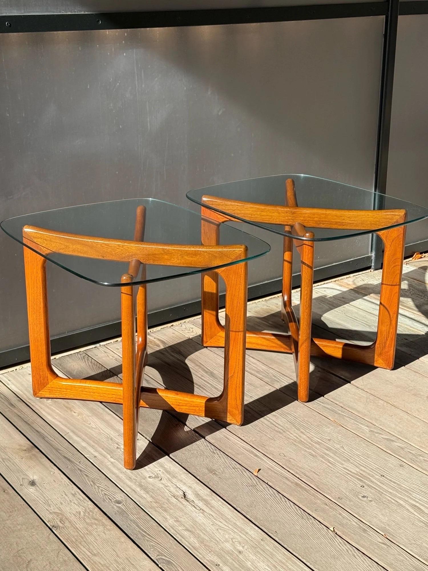 Glass Mid-Century Side Tables by Adrian Pearsall For Sale