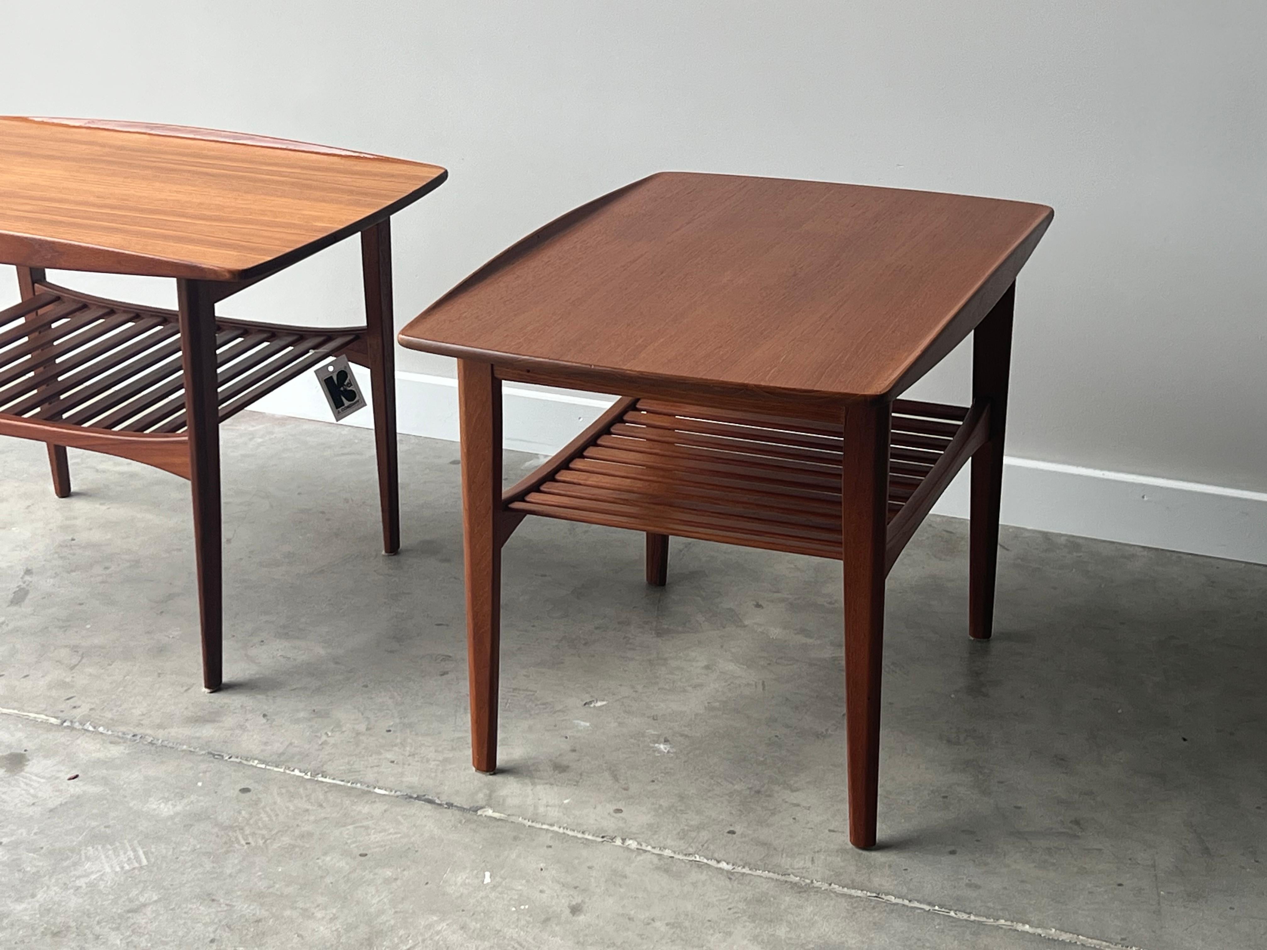 Wood Mid-Century Side Tables by Grete Jalk for France & Son - a Pair