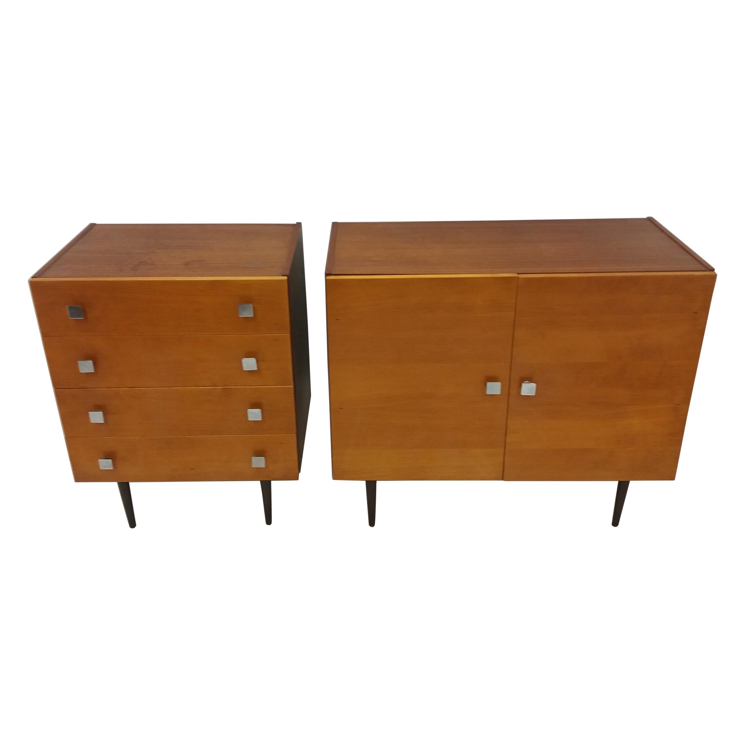 Mid-Century Sideboard and Chest of Drawer Designed by František Mezulánik, 1960' For Sale