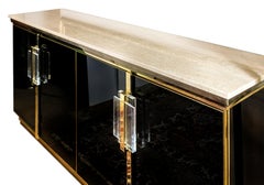 Aparador de mediados de siglo de Belgo Chome al estilo de Maison Jansen, años 70