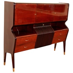 Mid-Century sideboard by Osvaldo Borsani, Mahogany Rosewood maple, Italy 1950s