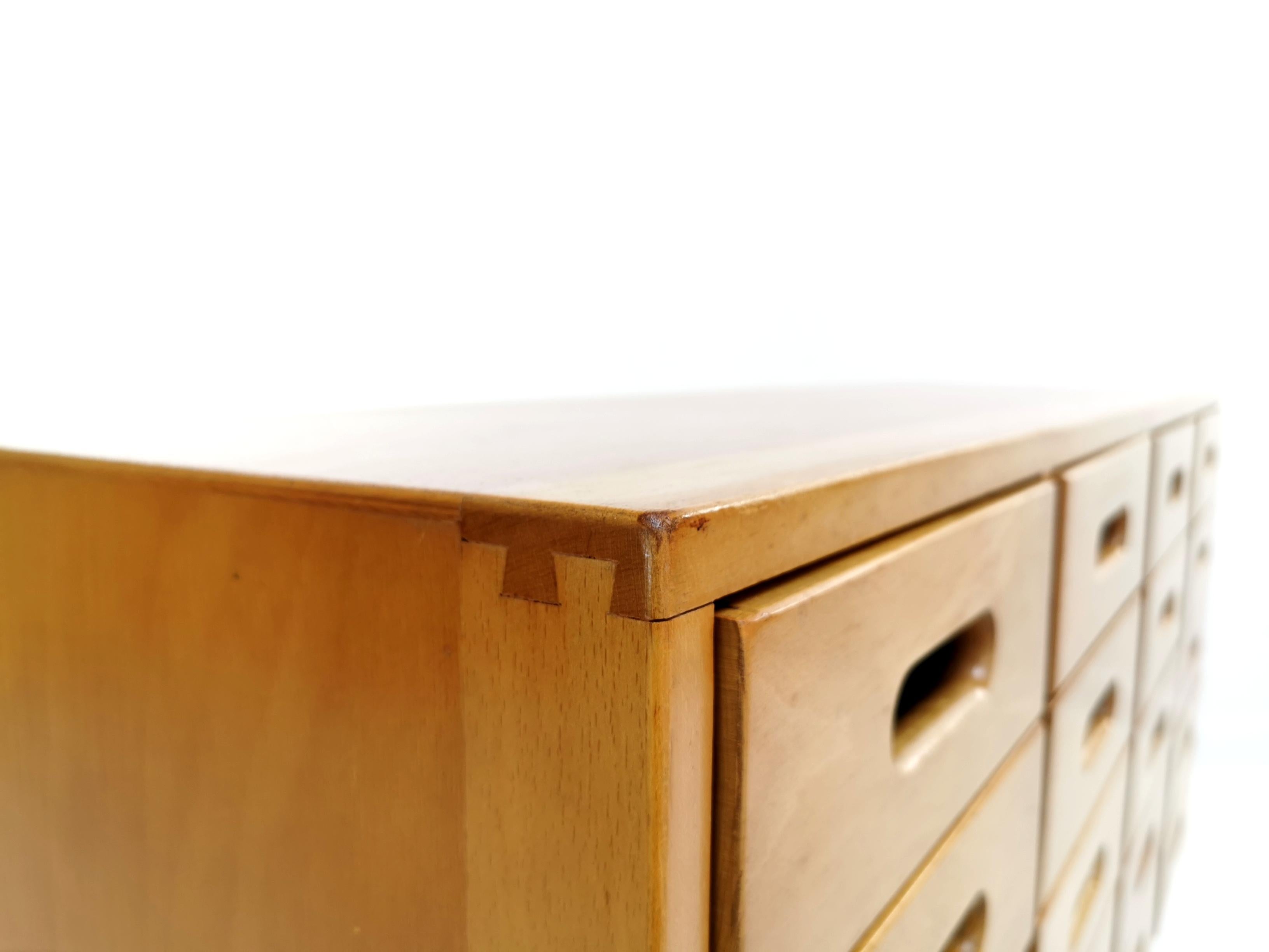 Beech Midcentury Sideboard Chest of Drawers by James Leonard for Esavian