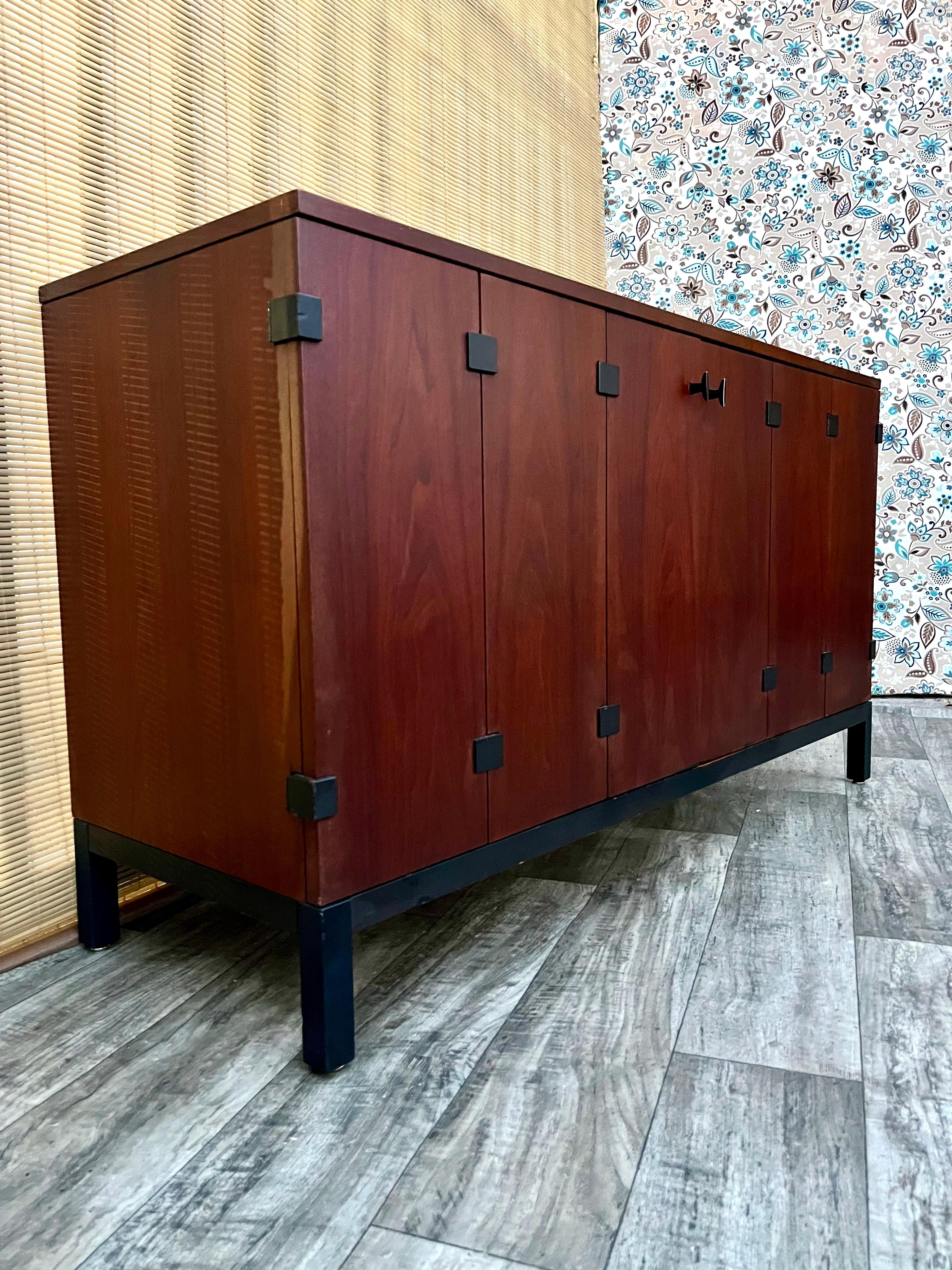 Walnut Mid Century Sideboard Credenza by Milo Baughman for Directional. Circa 1960s For Sale